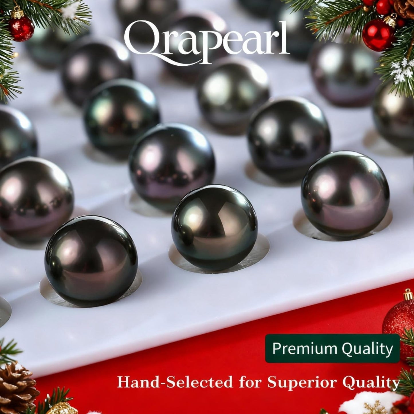Orapearl Tahitian Black Pearl Necklace 9.5-10mm AAAA Quality Handpicked Nature Black Pearls Gift for Wife Mom Girlfriend Her Wedding Birthday Anniversary 925 Sterling Silver chain
