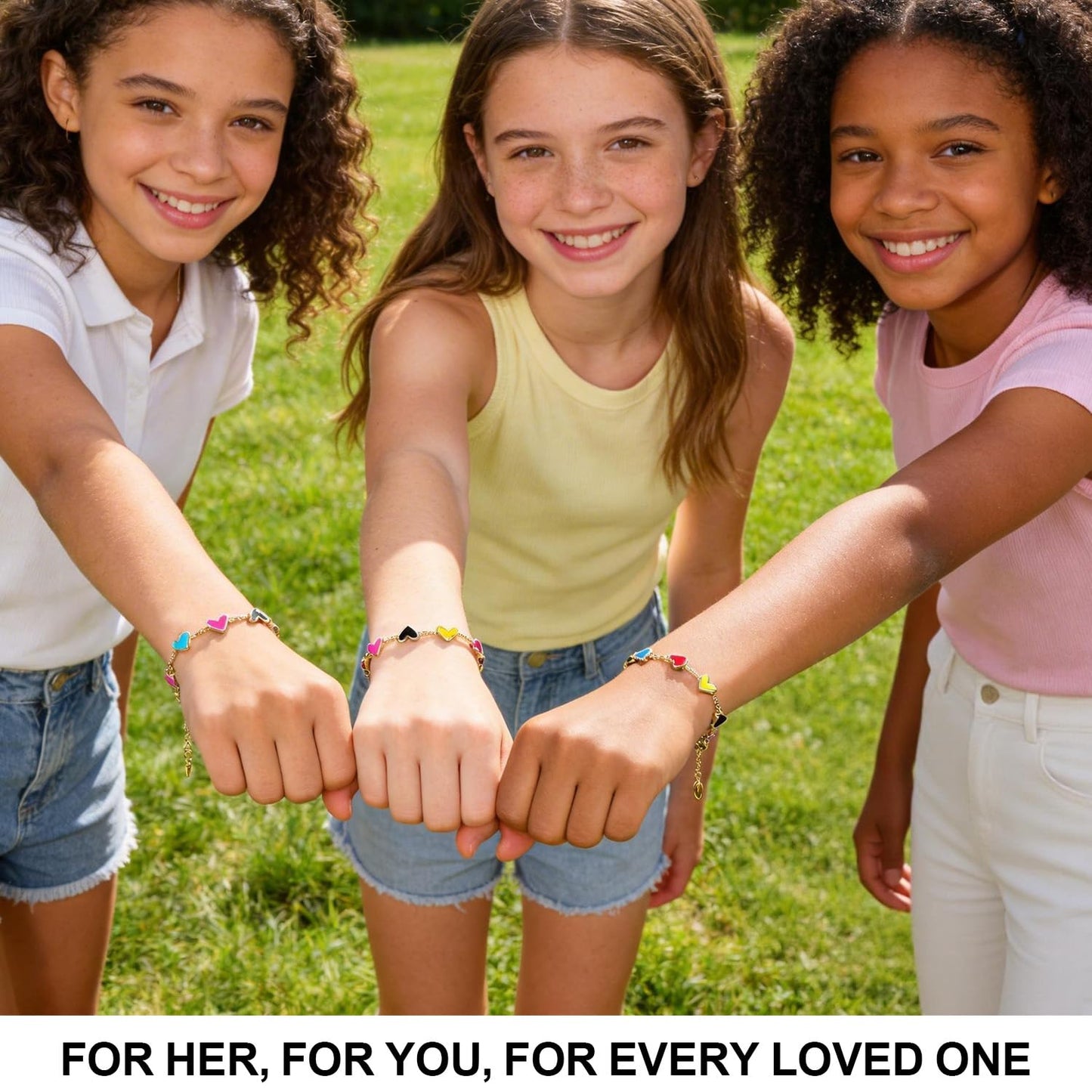 AICase Kpop Merch Heart Gold Bracelets Toys for Women Dupes Chain Bracelet in Multi Mix,Stackable Friendship Fashion Trendy Jewelry for Demon Hunters Cosplay Costume Birthday Gifts for MoM/Daughter