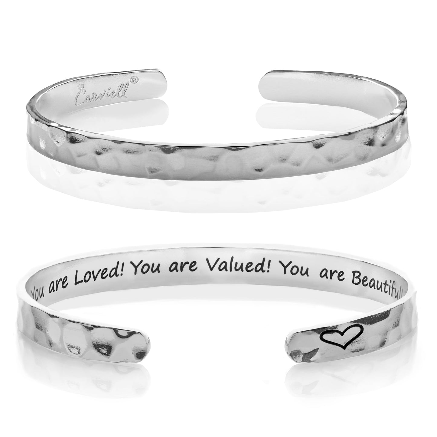 Carviell Inspirational Bracelet for Women – Personalized Cuff Jewelry, Encouragement Gifts for Teens, Mom, Sister, Daughter, Cousin – Motivational Bangle, Affirmation Jewelry, Uplifting Present