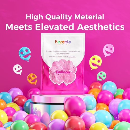 Bezente Royal Blue Latex Party Balloons - 150 Pack 5-Inch Round Matte Helium Balloons for Graduation & Weddings