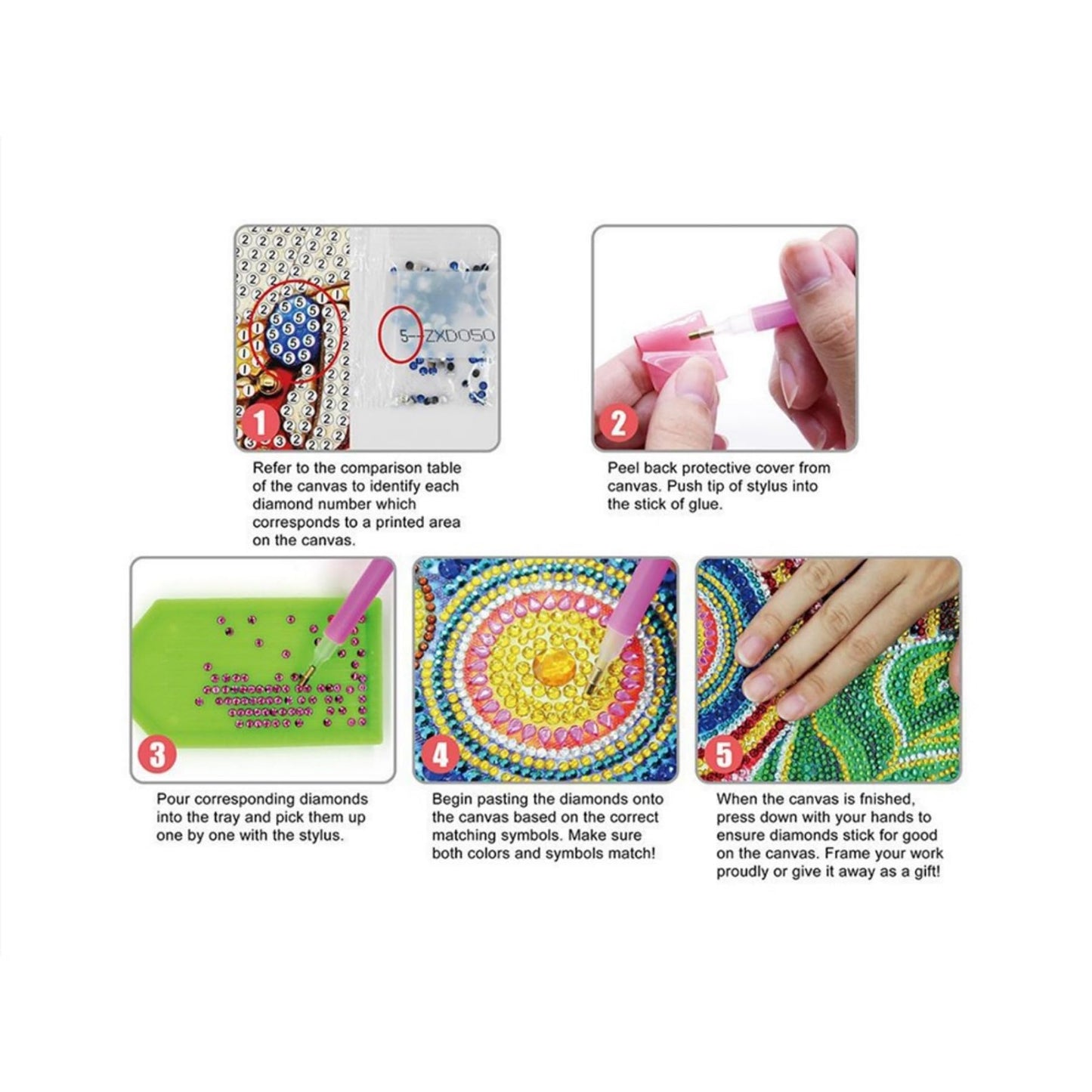 MaiYiYi 6 Packs DIY House Diamond Painting Greeting Cards Kit, Flower Diamond Art Cards with Envelopes, Thank You Card for Family Friends Holiday Birthday