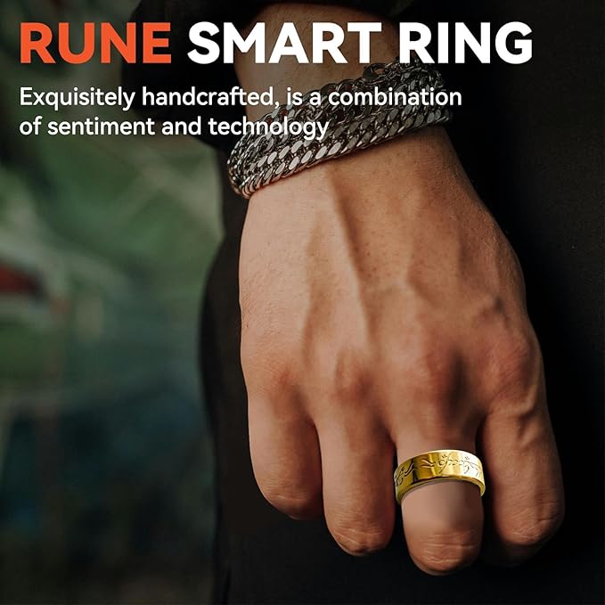 Ultra Smart Ring for Women Men,Health Fitness Tracker with Sleep/Blood Pressure/Oxygen Monitoring, Heart Rate & Activity Tracking,IP68 Waterproof, 5+Day Battery,No Subscription Fee 1-Gold 10