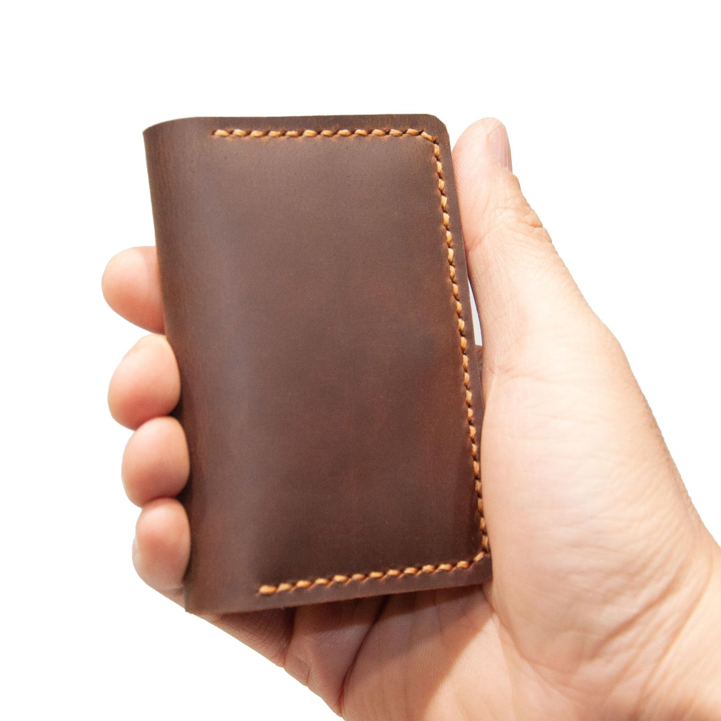 Turbosnail Leather for Men & Women Front Pocket Card Holder | Minimalist Wallet | Front Pocket Wallet | Leather Card Sleeve | Minimalist Handmade Card Holder (Brown(Style 2))