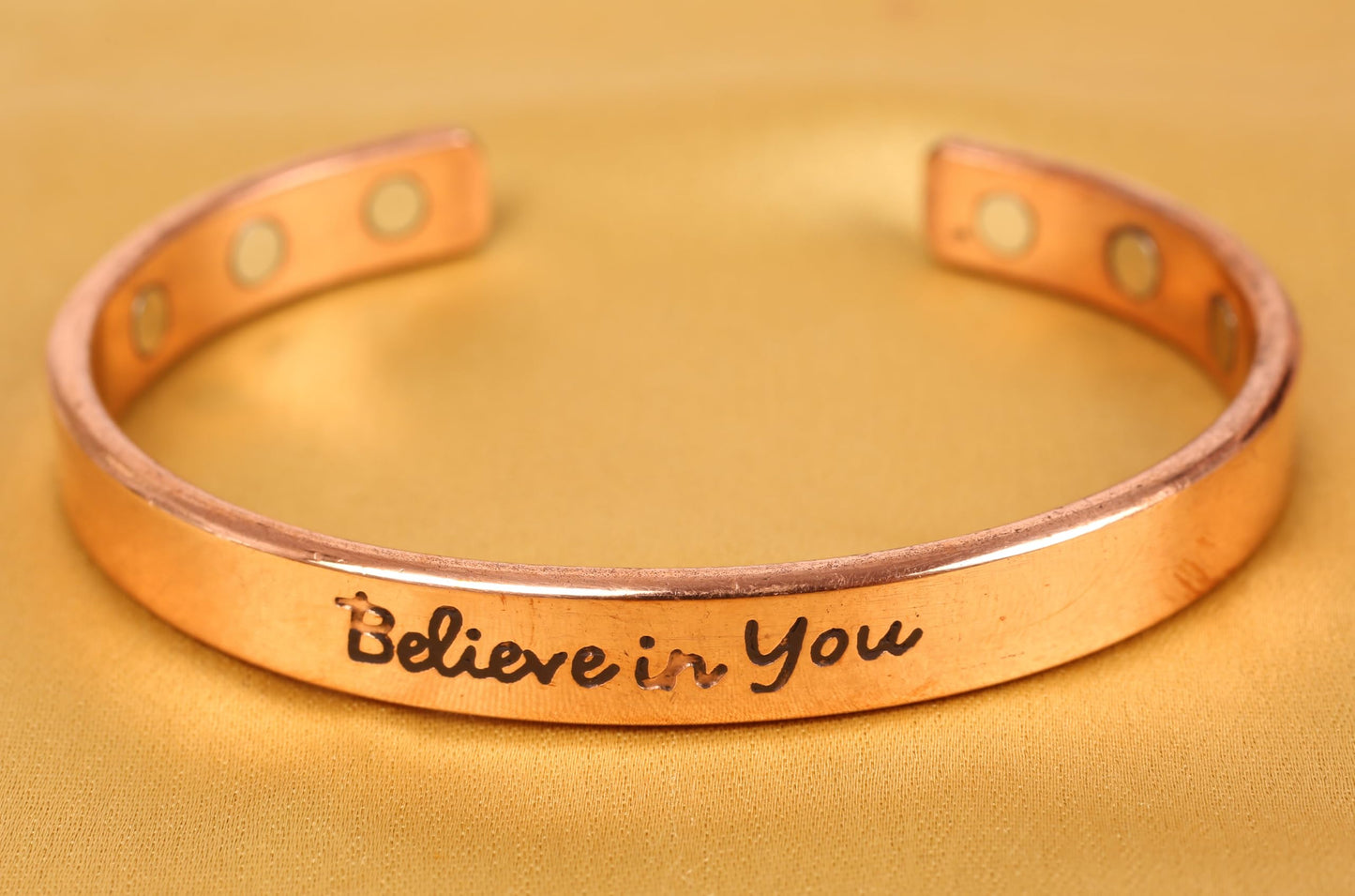 Touchstone Inspirational Copper Engraved Magnetic Bracelets for Women-Personalized Jewelry Gifts for Best Friend/Mom/Daughter/Sister - Adjustable Bracelet in a Gift Box Believe in You