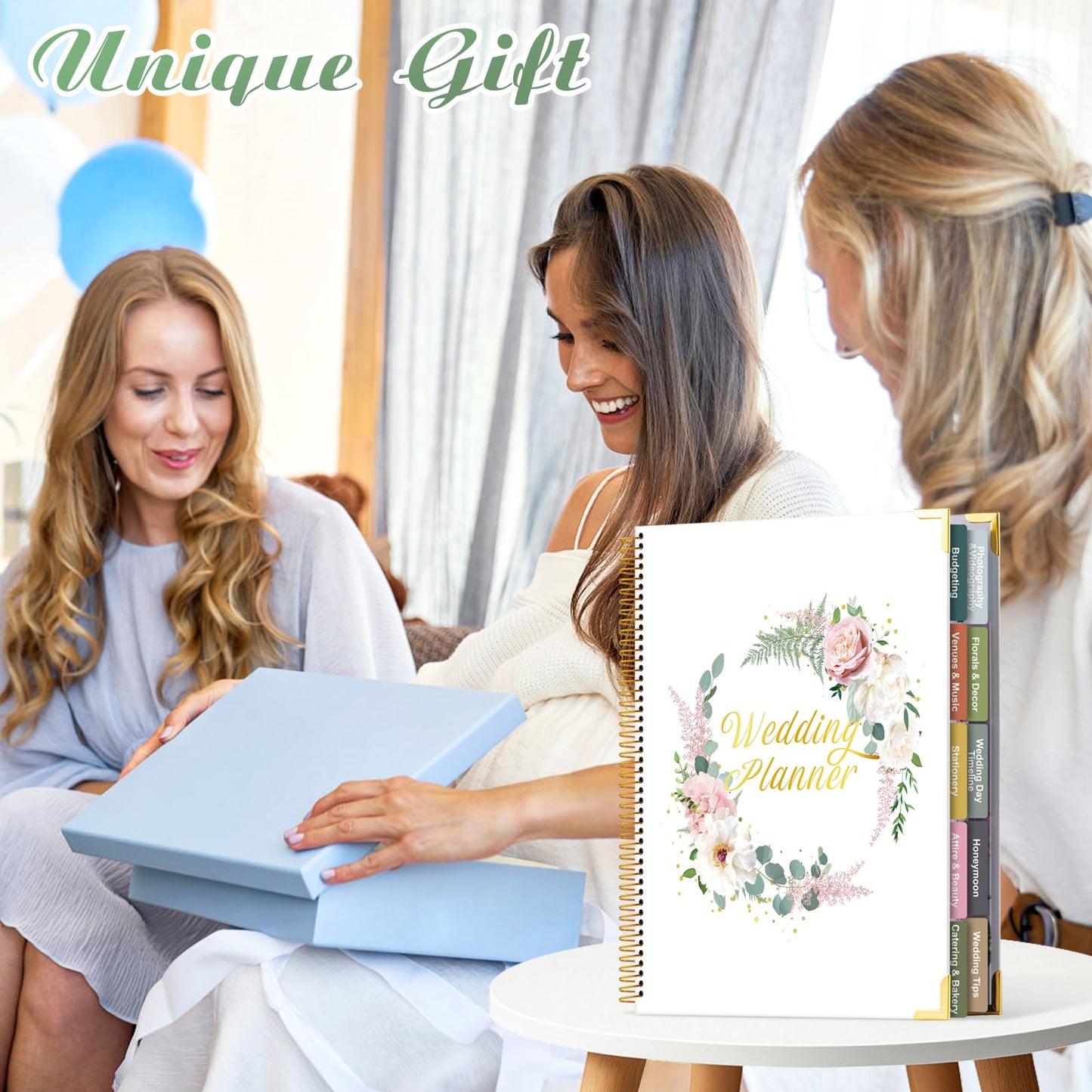 VinTS 176 Pages Wedding Planner,Wedding Planner Book and Organizer,9" x 11" Hardcover Engagement Wedding Planner Gift for Couples,Brides