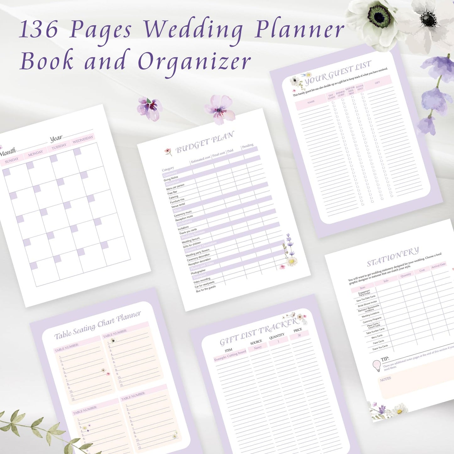 Wedding Planner Book and Organizer, Bridal Wedding Book Planner with Tabs and Sticker to Guide Entire Wedding Process, Checklists, Countdown Calendar, Ceremony Outline, Perfect Engagement Gift for Her, Bride Gifts for Bride to Be (11.5"x 9.5")
