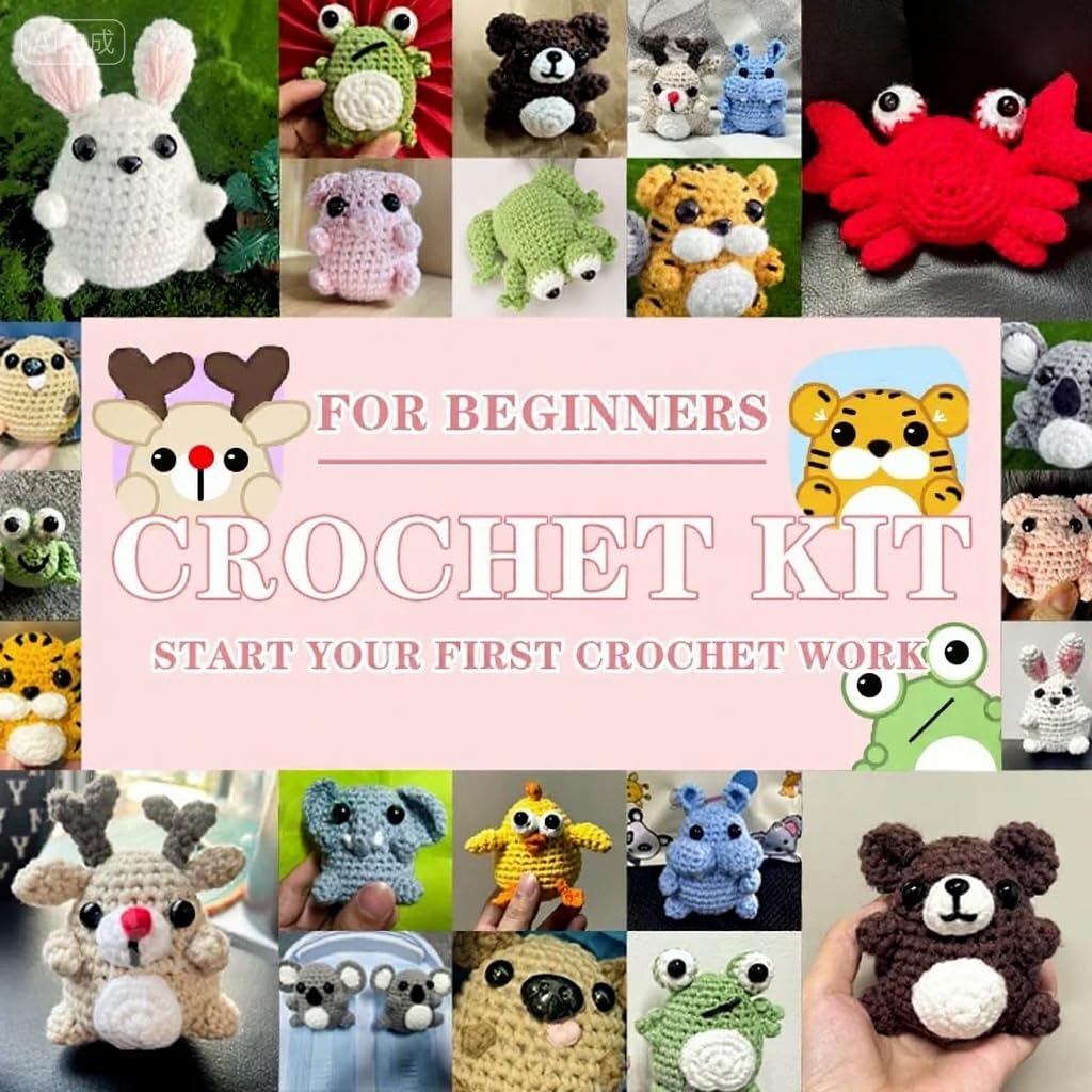 Kovarela Crochet Kit for Beginners Adults β Easy All-in-One Starter Pack with Fun Video Tutorials, Extra Yarn & Tools β DIY Amigurumi Craft Gift (Craft & Chill Edition)