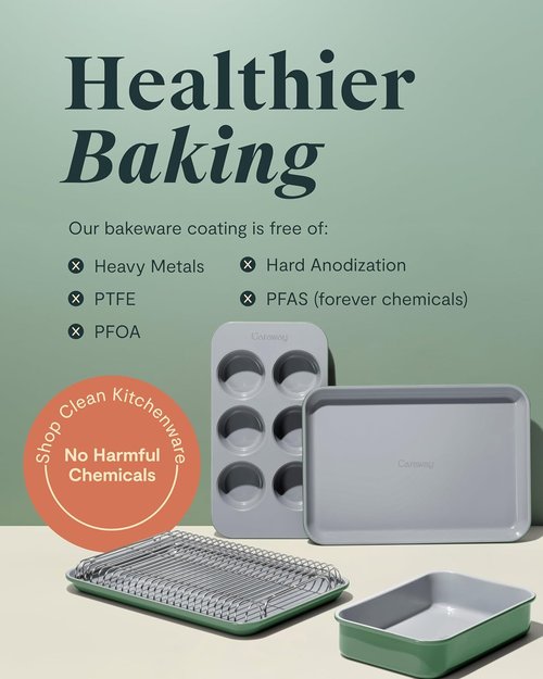 Caraway Nonstick Baking Pan - 9” x 6.5” Deep Ceramic Dish, Non-Toxic & PTFE Free - Ideal for Casseroles & Lasagna - White