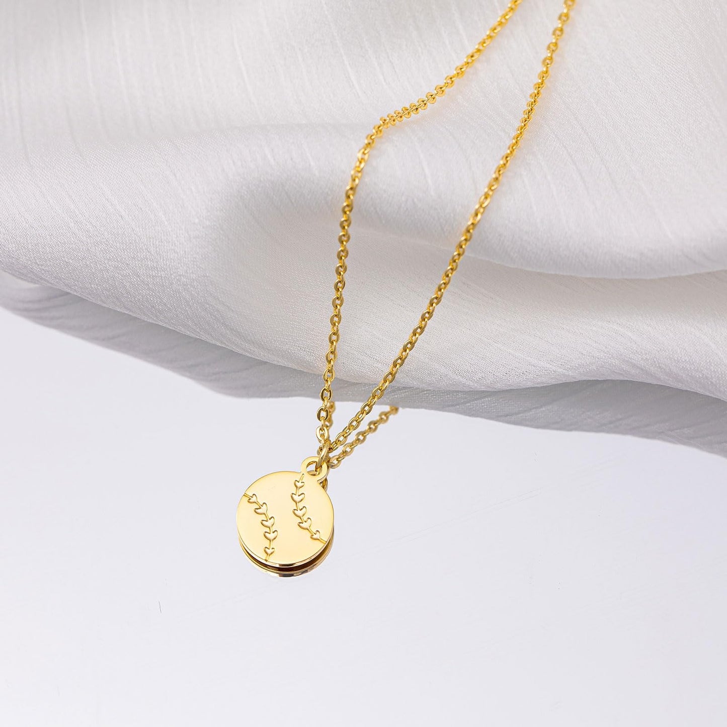 VRIUA Baseball Necklace – 14K Gold Plated Dainty Baseball Necklaces Minimalistic Trendy Necklaces for Women Jewelry