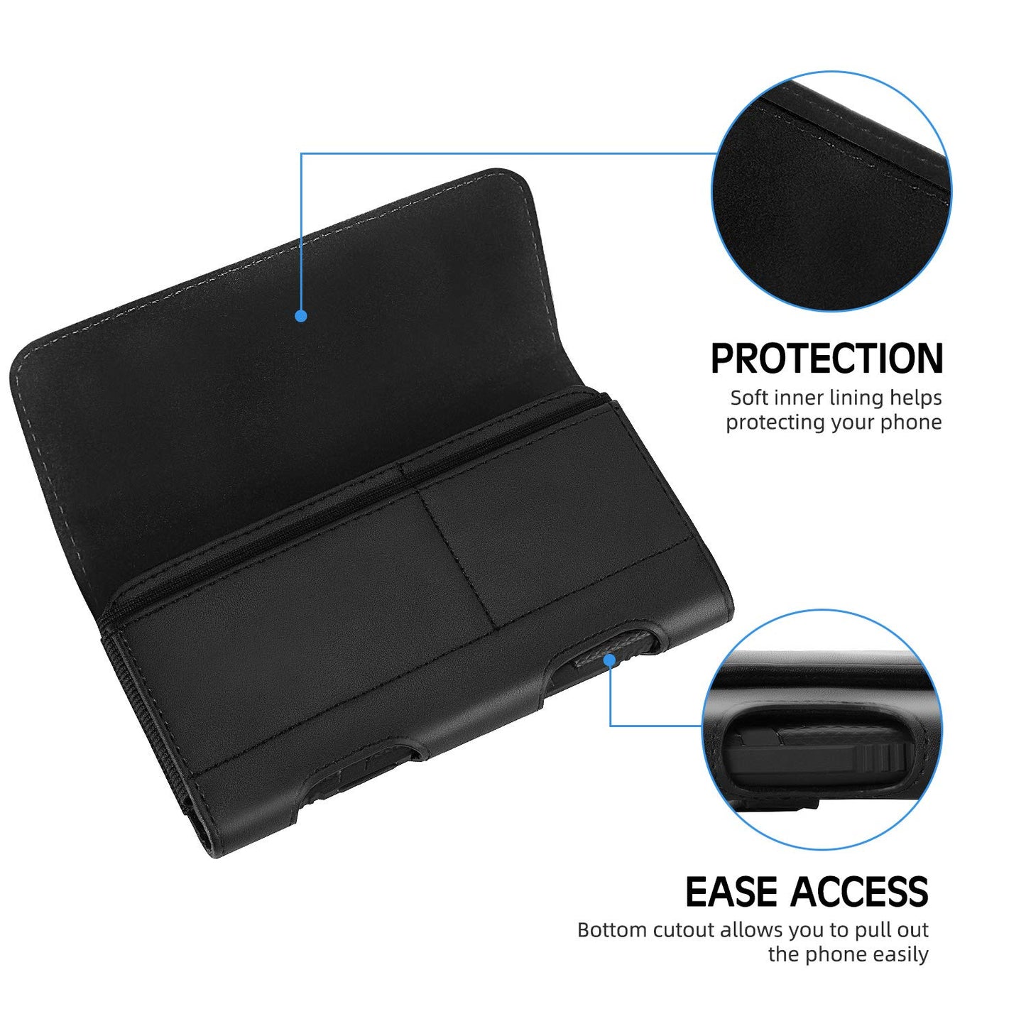 Mopaclle Phone Holster for iPhone 17 Pro Max, 17 Air, iPhone 16 Pro Max,15 Pro Max 15 Plus,14 Pro Max 13 Pro Max, 12 Pro Max,Premium Cell Phone Belt Holder for Men with Belt Clip ID Card Holder Pouch