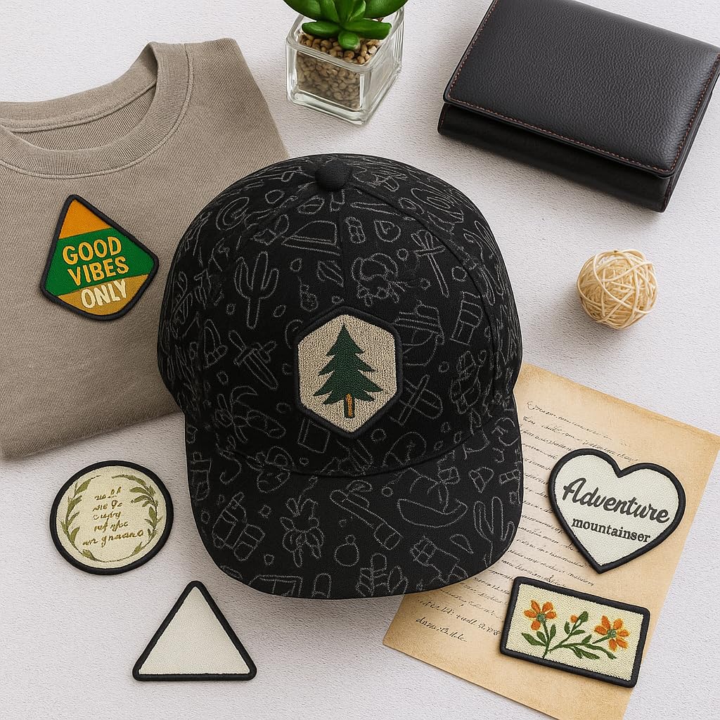 60 PCS Iron-On Sublimation Blank Patches โ Mixed Shapes Polyester Fabric Patches for Hats, Backpacks, Clothes, DIY Crafts