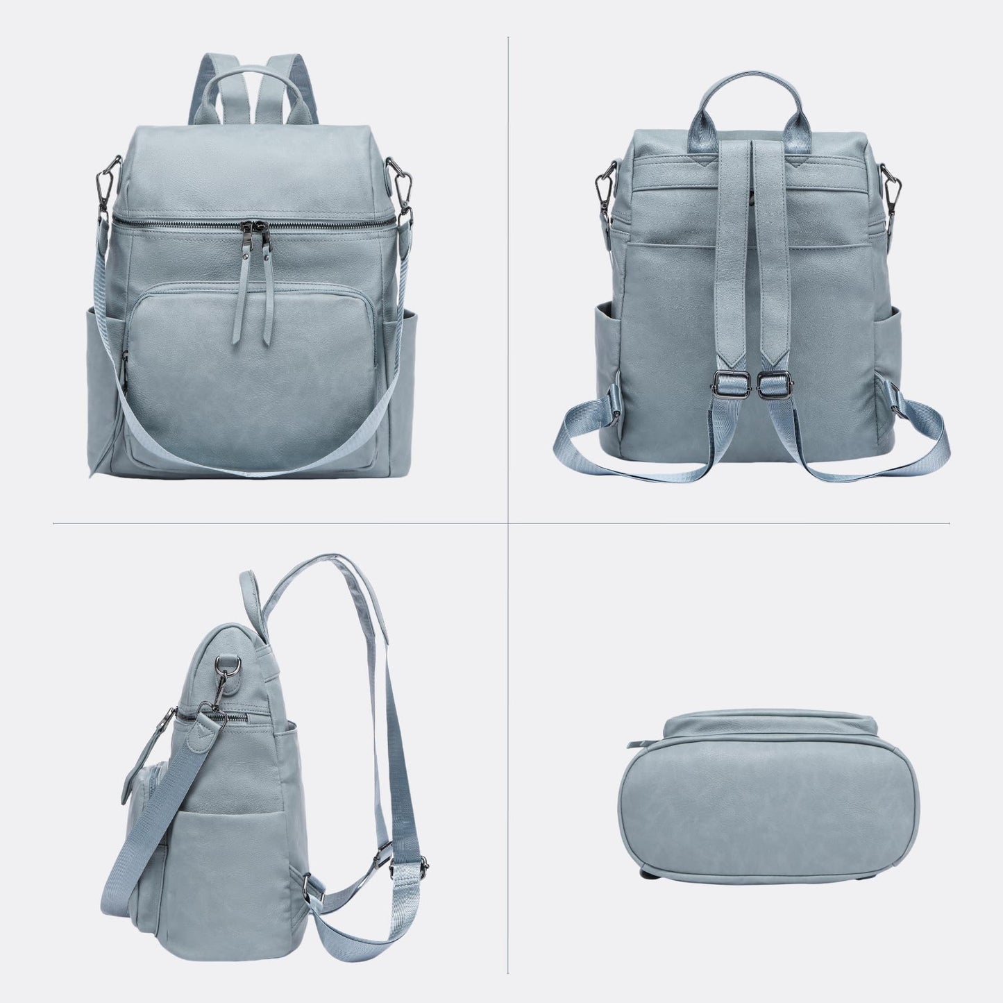 Botimmy Anti-Theft Backpack Purse for Women, Convertible 3-in-1 Vegan Leather Backpack with Hidden Zipper, Adjustable Shoulder & Crossbody Bag for Travel and Daily Commute