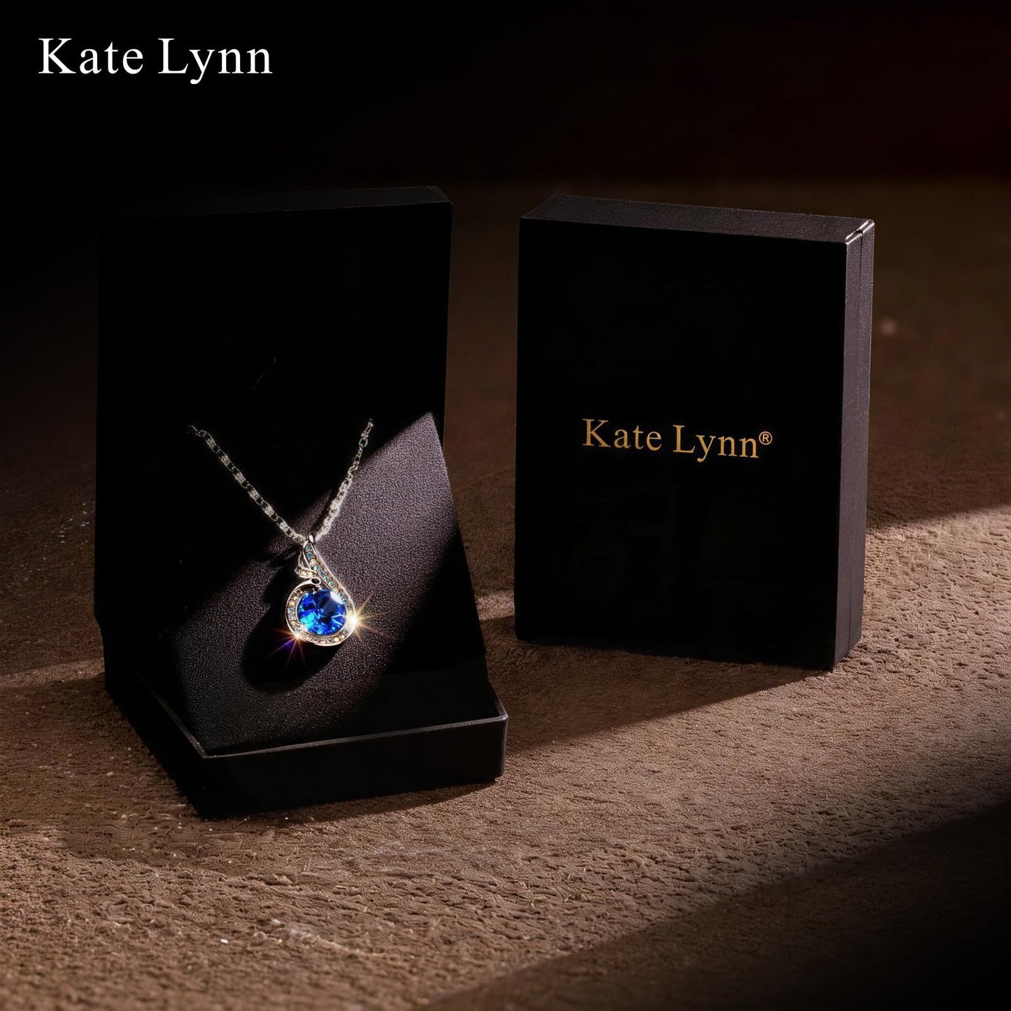 Kate Lynn Phoenix Sapphire Birthstone Necklaces for Women Pendant Necklace Crystal Jewelry, Birthday Gifts for Women Wife Girlfriend Mothers Day Gift for Mom Daughter Unique Lady Christmas Jewelry Gift for Her, September Birthstone Blue Necklace