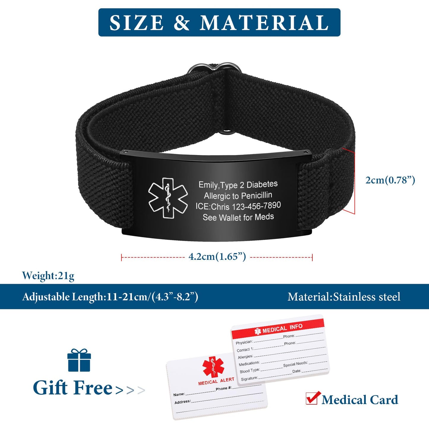 VNOX Dnr(Do Not Resuscitate) Medical Alert Bracelets for Men Patients Stainless Steel Emergency Bracelets Wristbandersonalized Mens Life Health Alert Bracelet