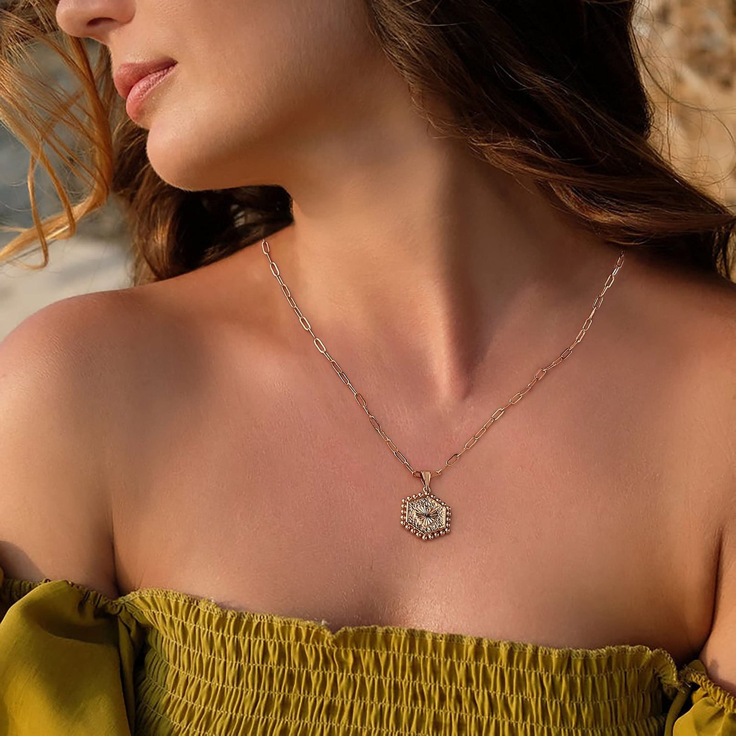 Turandoss Layered Necklaces for Women - Necklace Adjustable Minimalist Pendant Necklace Jewelry for Women Choker