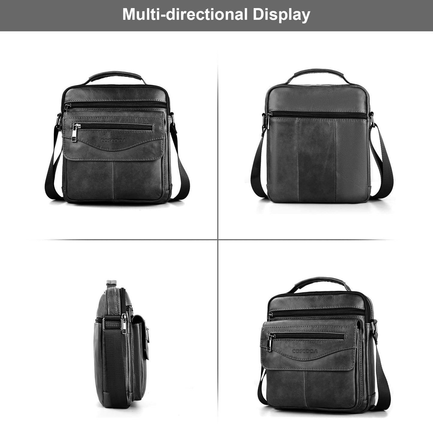 COSCOOA Shoulder Bag for Men Leather Man Purse Crossbody for Men Handbag Bag Messenger Satchel Travel bag