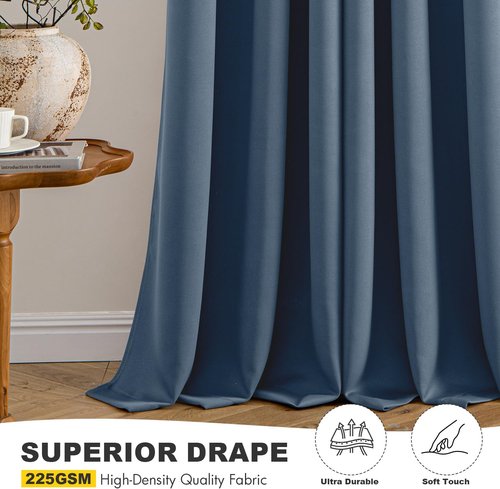 MIULEE Short Curtains - Stone Blue Blackout Thermal Insulated Drapes | 40" x 36" Grommet Top Panels for Kitchen & Bedroom
