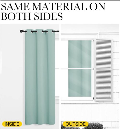 NICETOWN Blackout Curtain Panels - Thermal Insulated Grommet Drapes | Aqua, 34 x 54 Inches, One Pair