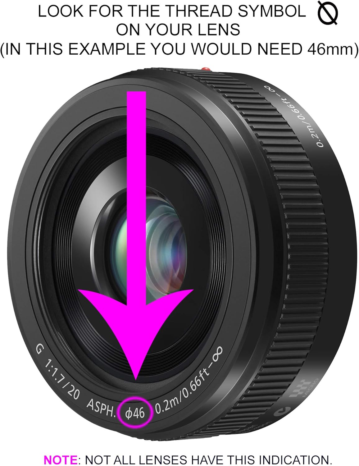 Digital Nc Pinch G7 (46mm) Lens Cap Center for Panasonic LUMIX + Lens Cap + Microfiber Cloth