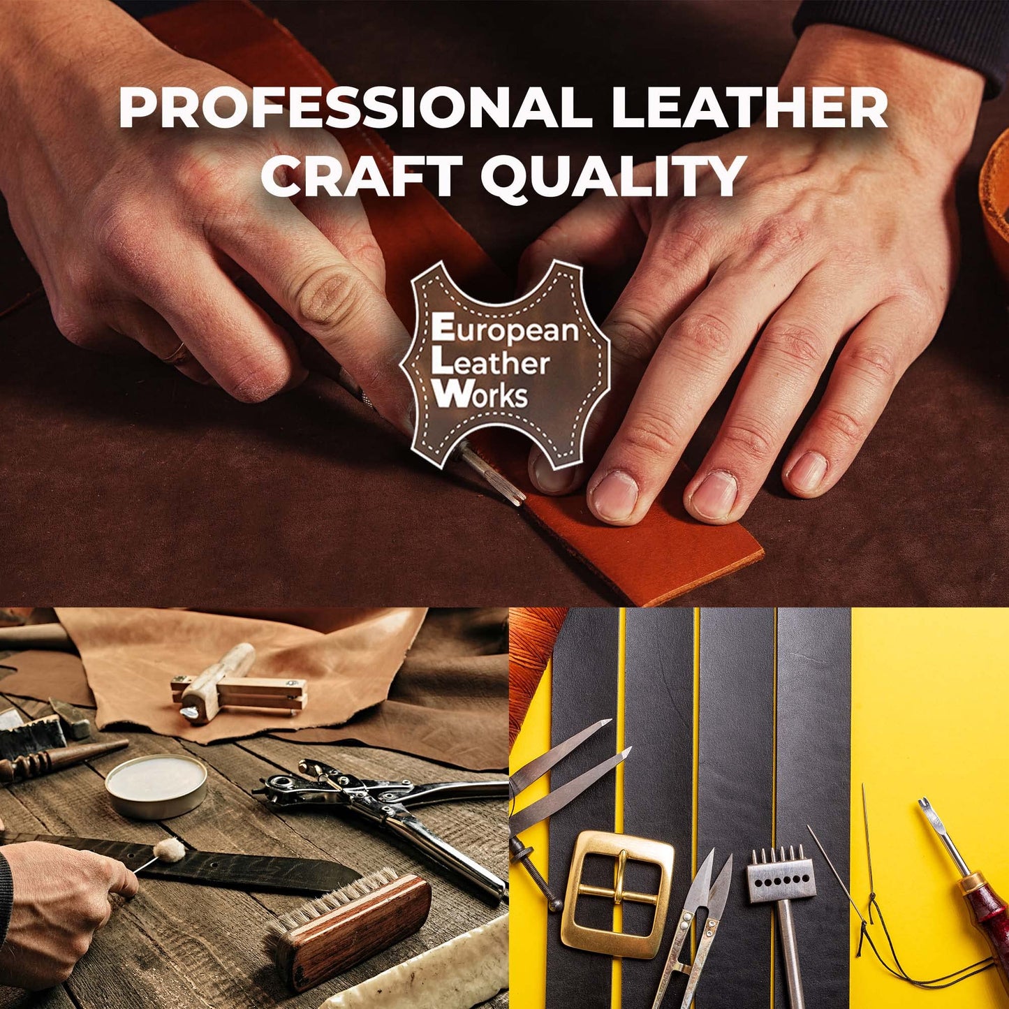 ELW 9-10 oz (3.6-4mm) Latigo Leather Belt Grade Straps & Strips | Size: 1.25"x84" (3.2x213cm) | Russet | Full Grain Cowhide, Heavy Duty Holsters, Sheathes, Harness, Saddle, Guitar Straps, DIY Crafts