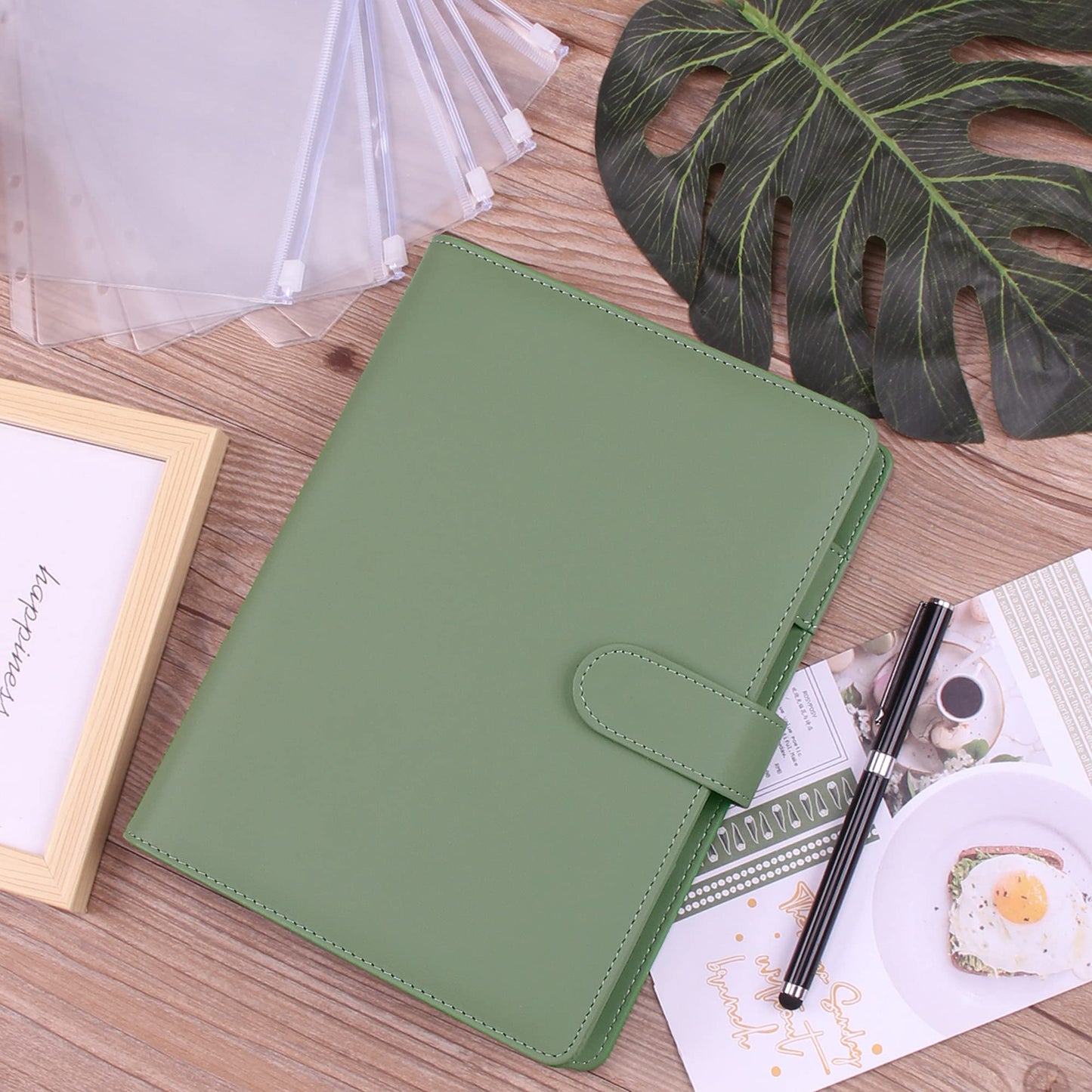 LXWHYP Money Saving Binder, Savings Challenges Book with for Cash Envelopes, 12pcs Zipper Envelopes A5 Budget Binder, Budget Planner for Managing Budgets and Saving Money -(Green-9.2IN)