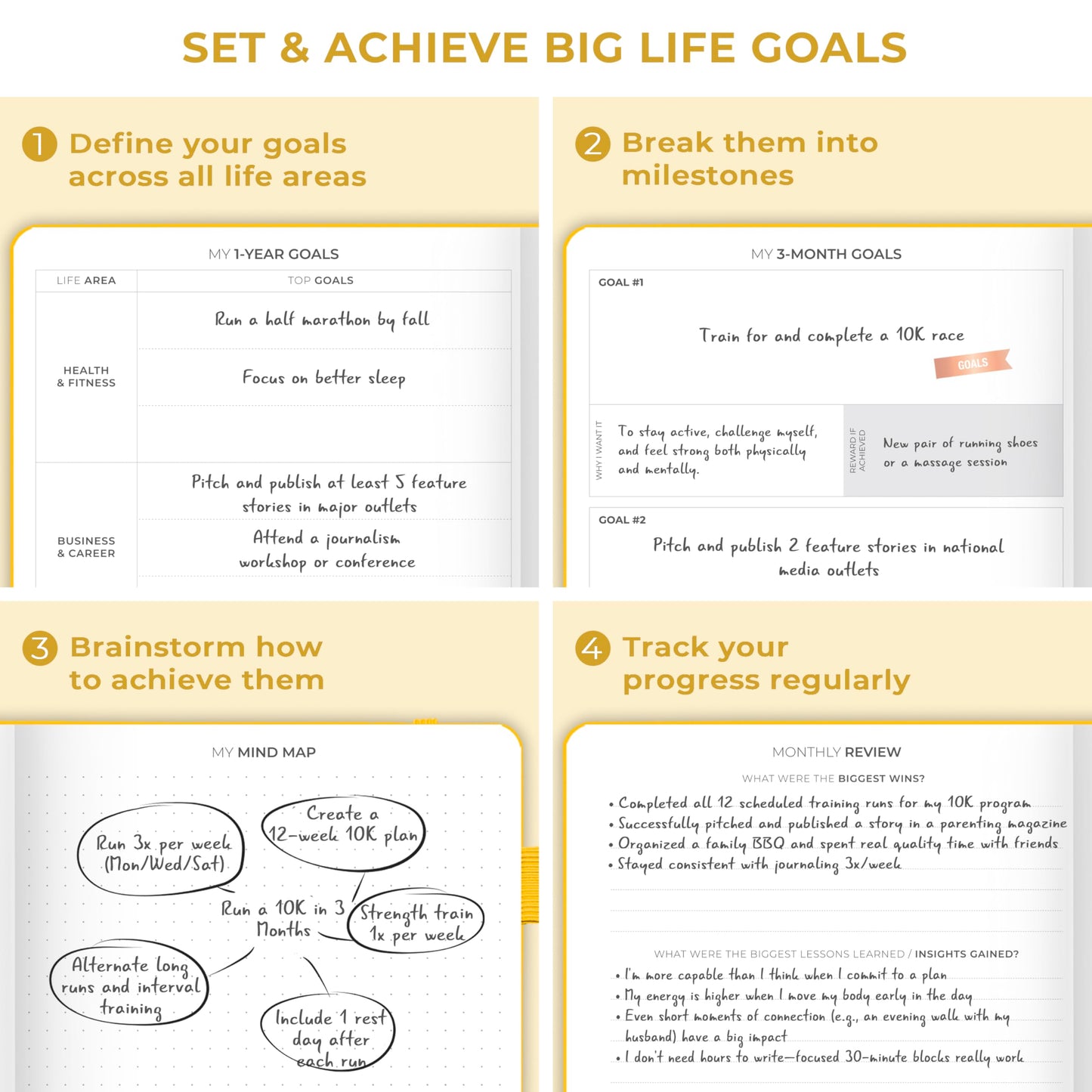 Clever Fox Planner Schedule – Undated Weekly & Monthly Life Planner with Time Slots, Appointment Book & Daily Organizer, A5 (Yellow)