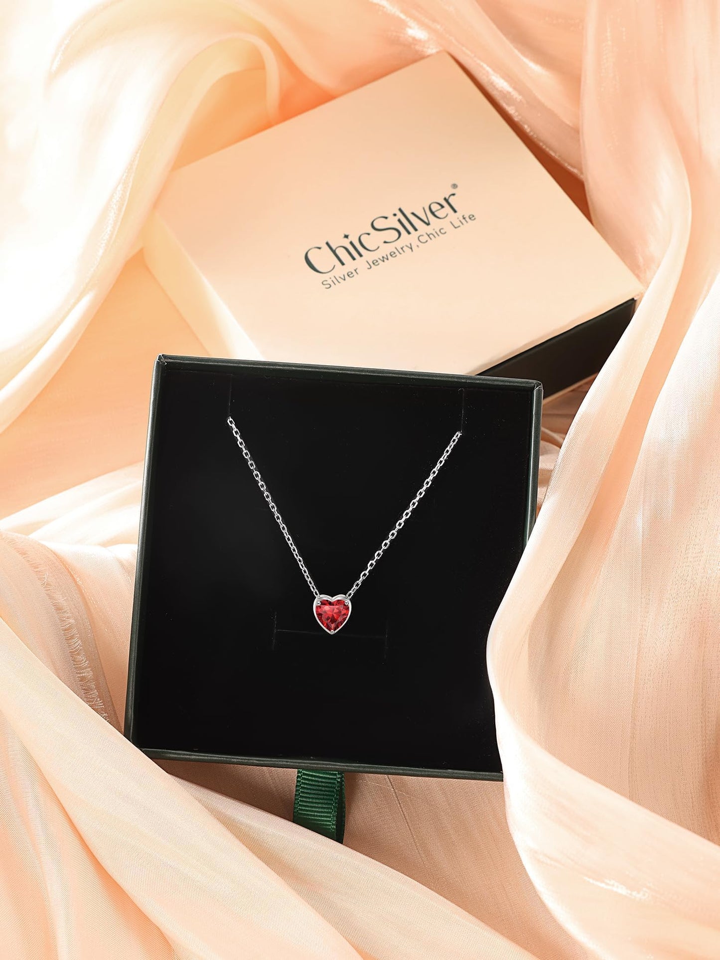 ChicSilver Women Pendant Necklace 925 Sterling Silver Blue Topaz Sapphire December Birthstone Cubiz Zirconia Tiny Heart Necklace Silver Choker Necklace