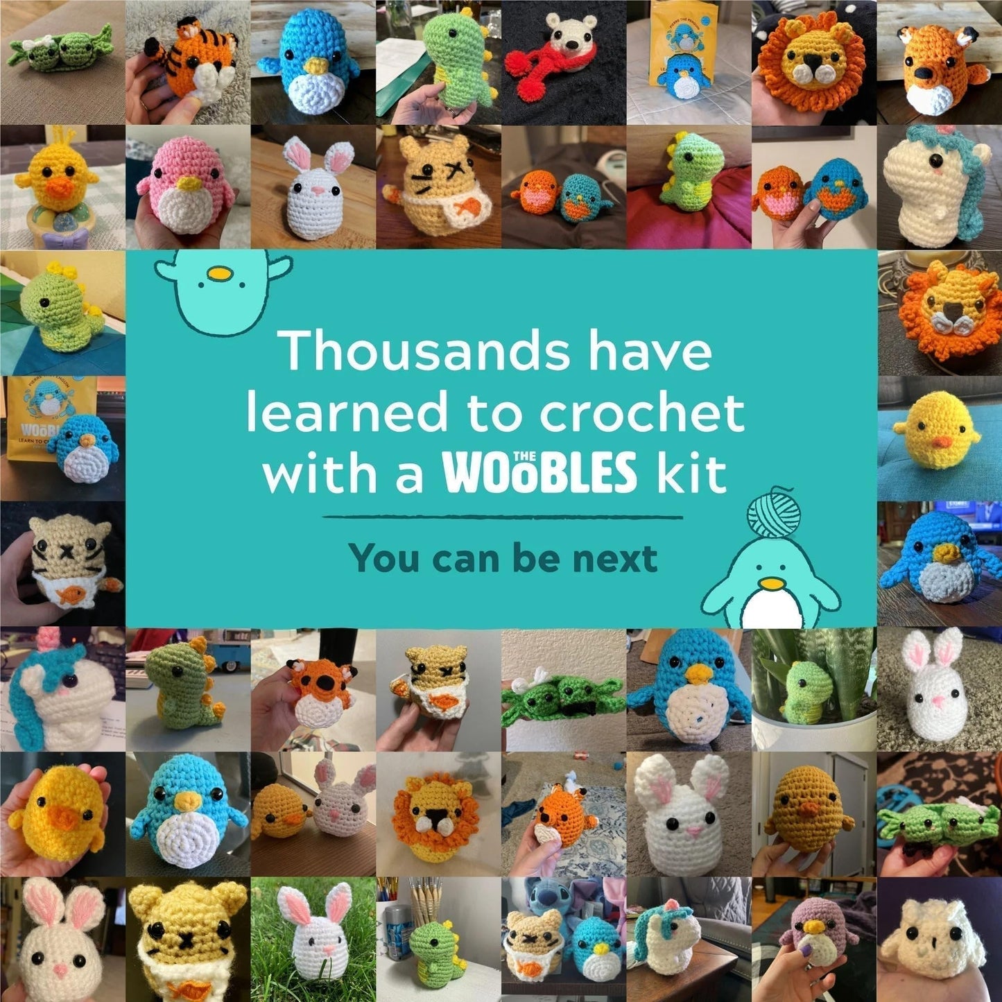 The Woobles Crochet Kit for Beginners - Easy Arts and Crafts Knitting & Crochet Animals Kit As Seen On Shark Tank - Felix The Fox