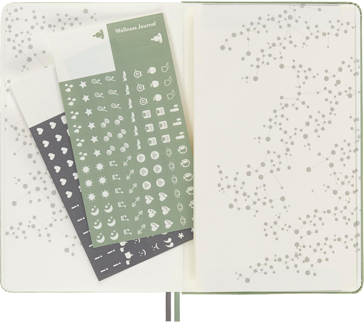 Moleskine Passion Journal, Wellness, Hard Cover, Large (5" x 8.25") Willow Green, 400 Pages