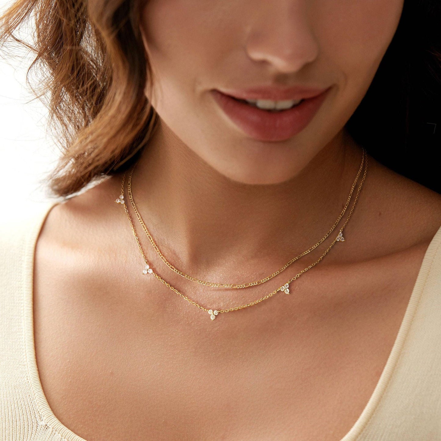 FICXOR Choker Necklace for Women,Dainty 14K Gold Plated CZ layered Necklace Stack Simple Thin Gold Chain Necklaces for Women Trendy Non Tarnish Jewelry Gifts Fashion Accossorise Everyday