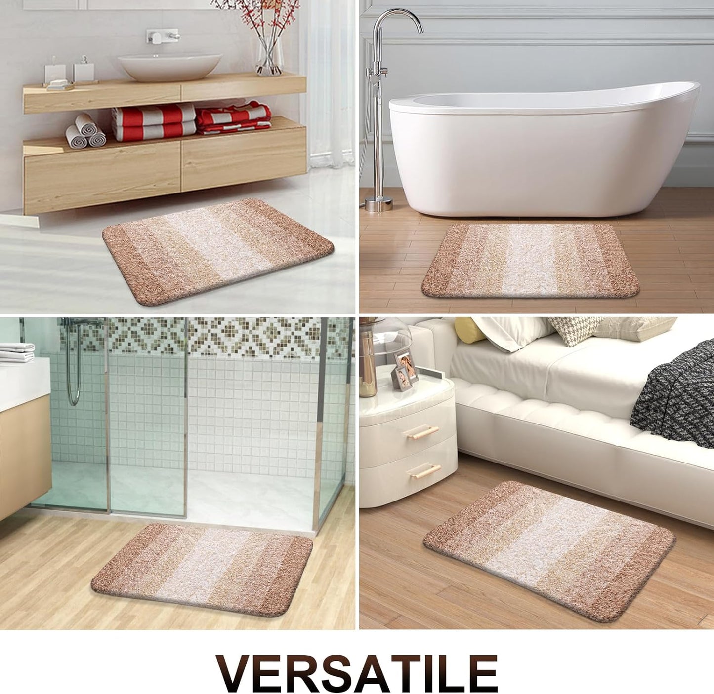 OLANLY Bathroom Rugs - Extra Soft, Absorbent Microfiber Mat | 24x16, Quick Dry, Machine Washable, Beige