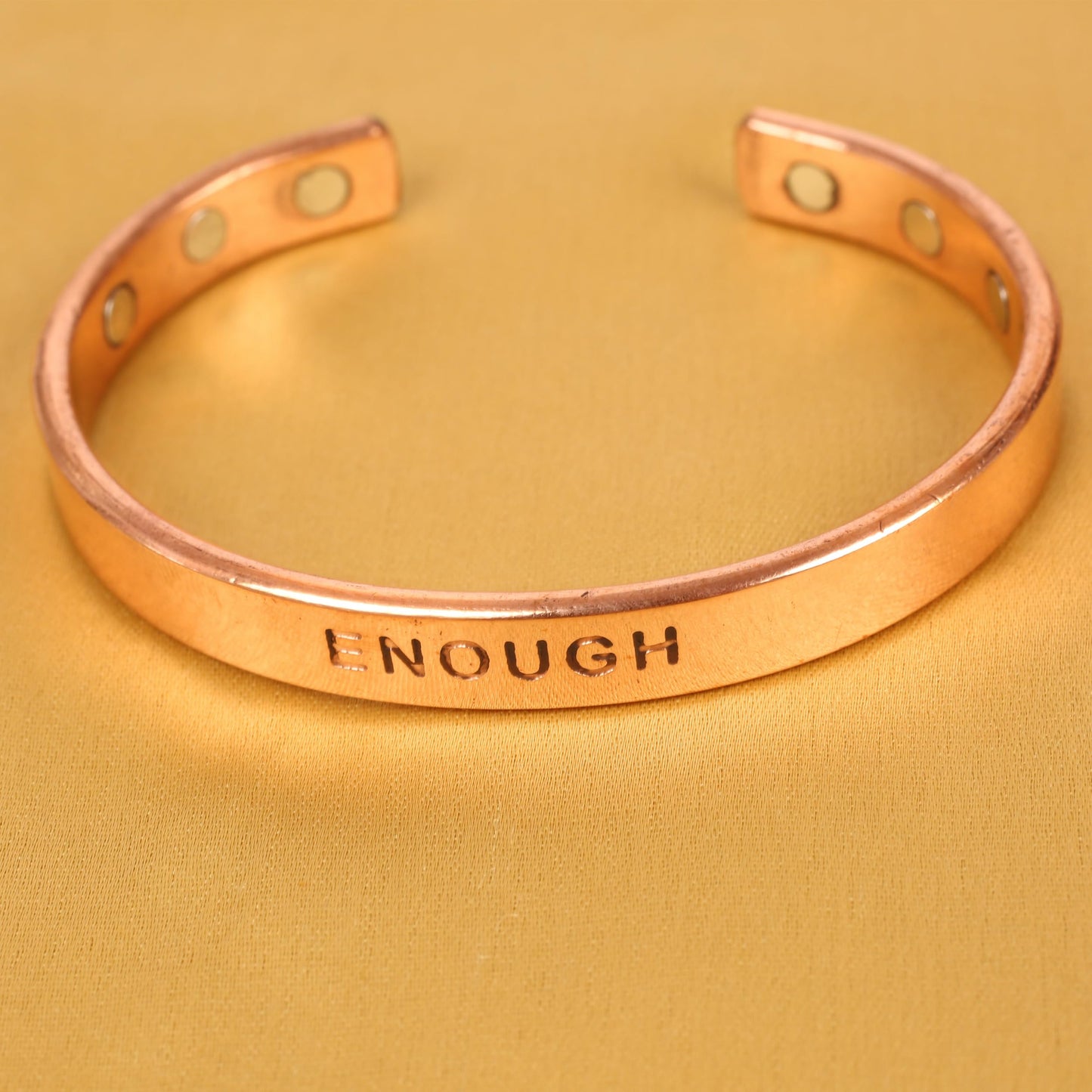 Touchstone Inspirational Copper Engraved Magnetic Bracelets for Women-Personalized Jewelry Gifts for Best Friend/Mom/Daughter/Sister - Adjustable Bracelet in a Pretty Gift Box Enough