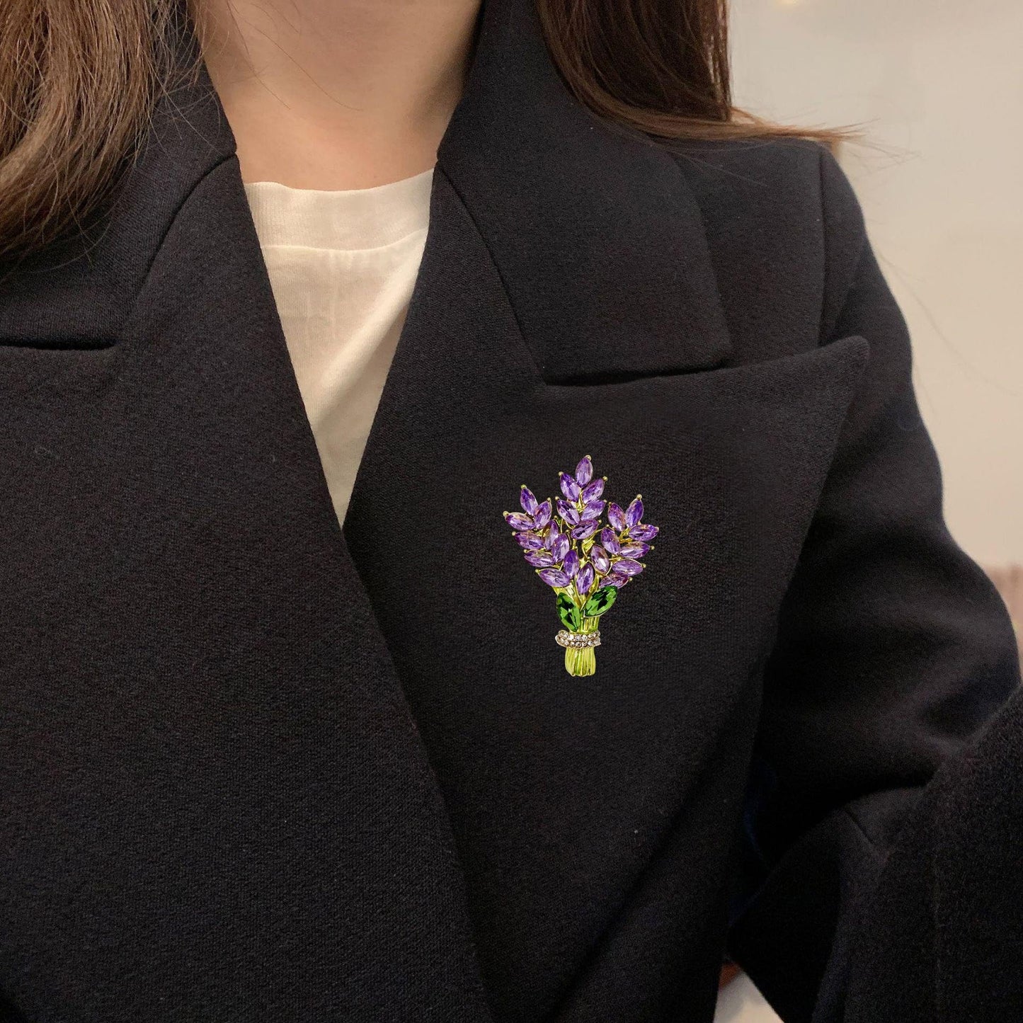 AILONMEI Brooches And Pins For Women Fashion Elegant Flower Broches Lady Costume Jewelry Brooch Pins (Lavender)