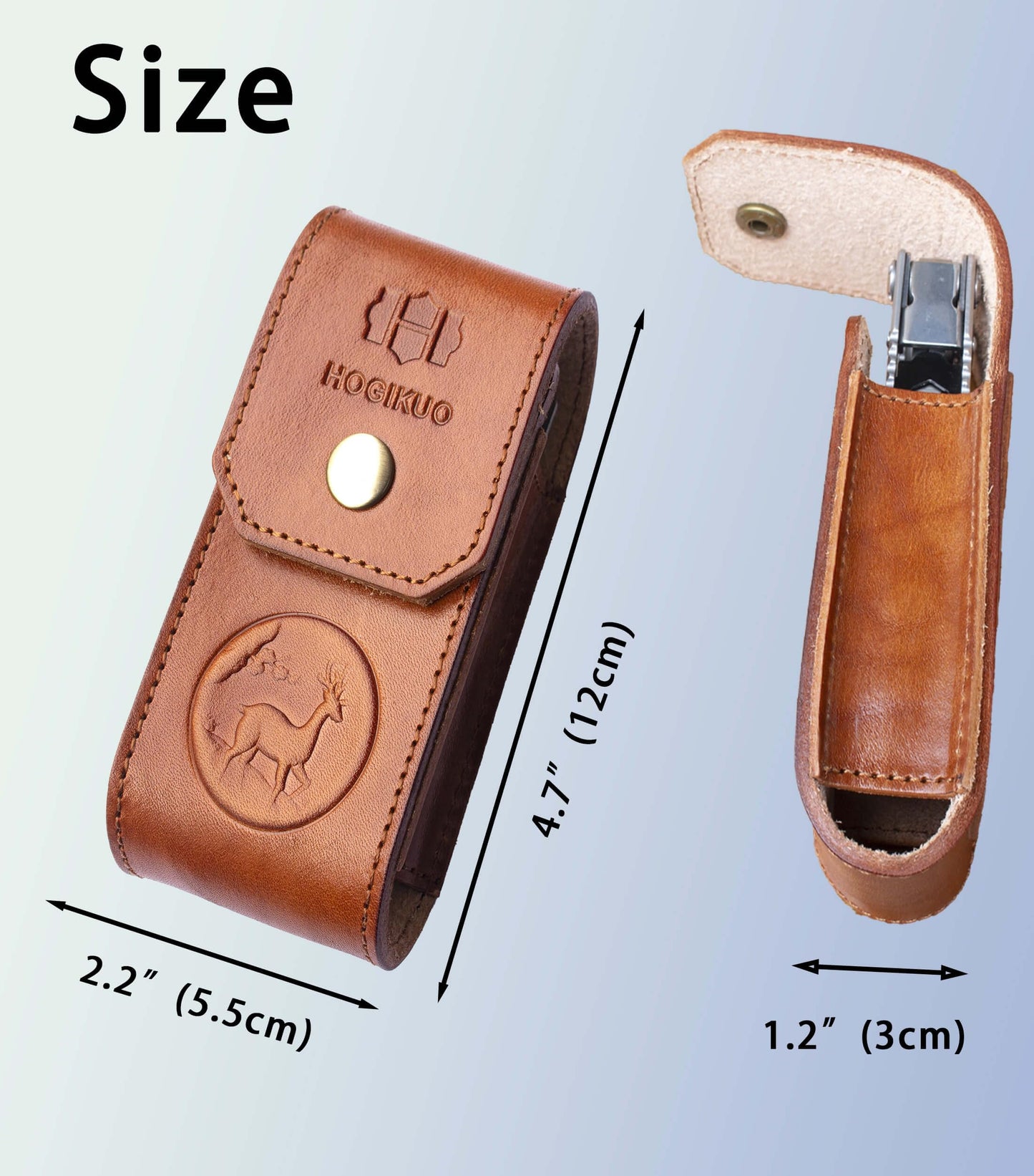 HOGIKUO Leather Multitool Sheath,Multi Tool Holster for Leatherman, Gerber, SOG and Similar Folding Tools 4" to 4.5"