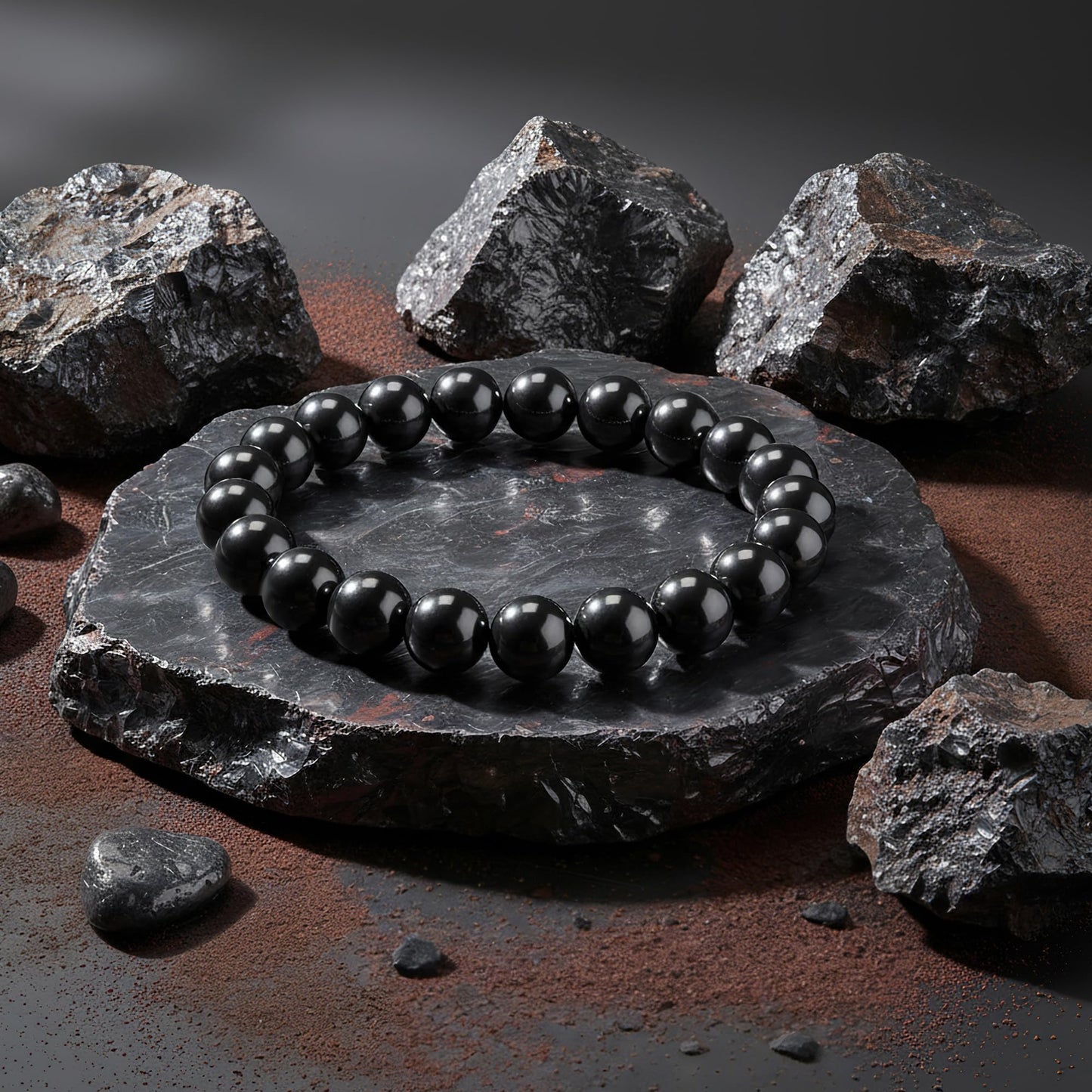 PEALICIOUS Hematite Bracelet for Men, 10MM Magnetic Bracelet with Natural Hematite Beads as Mens Anniversary Jewelry Gifts, Black Magnet Jewelry with Energy Stone for Balance Power Inspirational Gift
