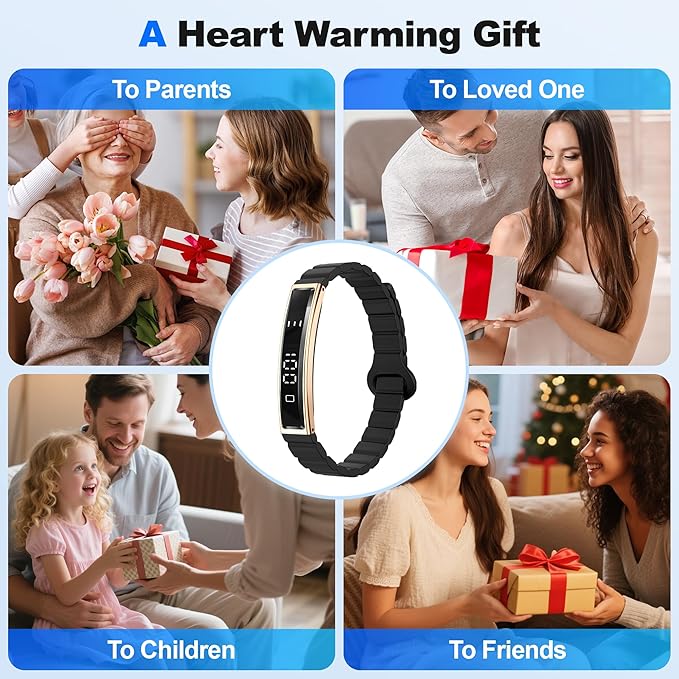 Sleep & Fitness Tracker with 2 Bands, Lightweight Smart Bracelet Wristband for Women Men, 24/7 Heart Rate, Blood Oxygen & Stress Monitor, Waterproof Health Trackers, No Subscription Fee (Rose Gold)