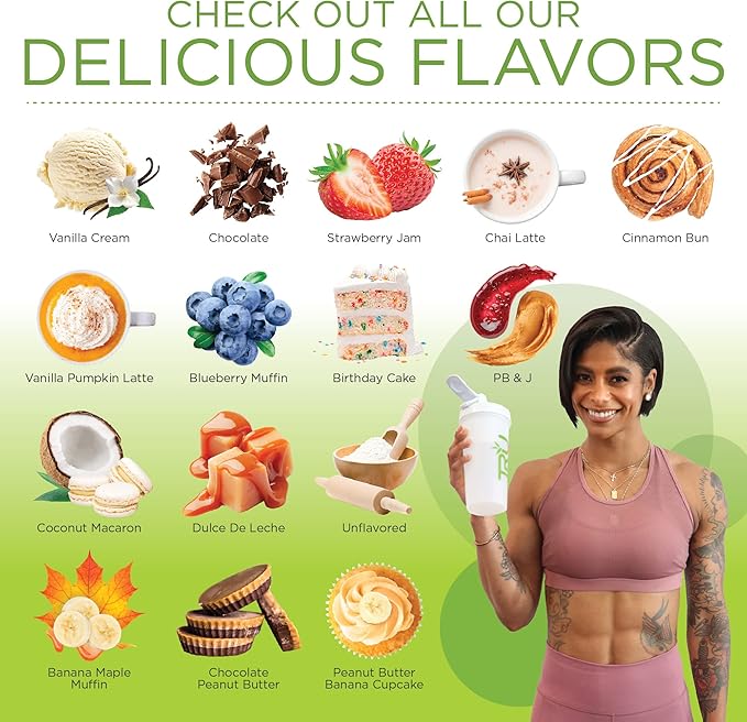 TRU Plant Based Protein Powder, BCAA, EAA, 20g Vegan Brown Rice & Pea Protein, 100 Calories, 27 Vitamins, No Artificial Flavors 25 Servings (Peanut Butter Banana Cupcake)