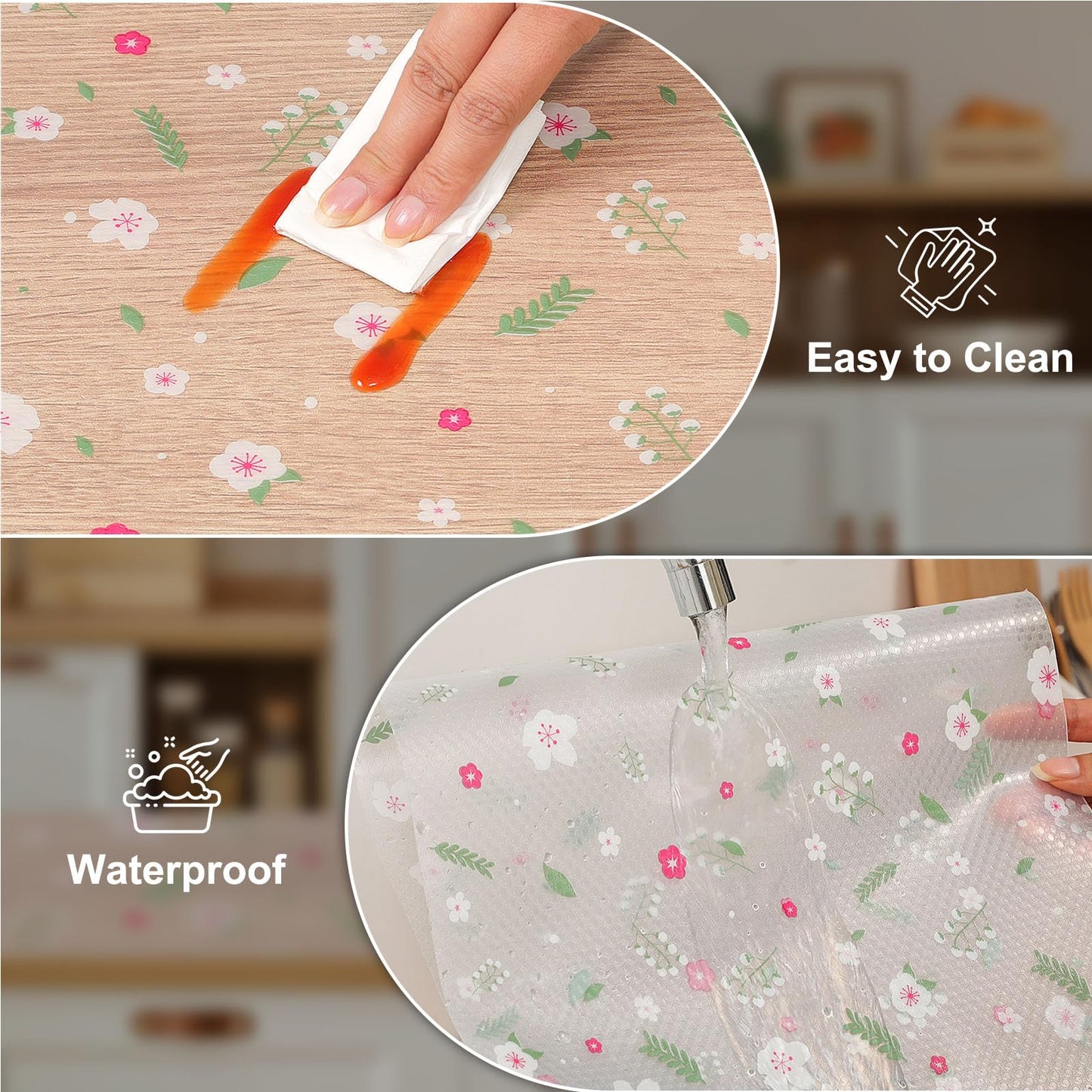 Cooyes Shelf Liner – Premium Non-Adhesive Cabinet & Drawer Liner for Kitchen – Waterproof Shelf Paper with Modern Pattern – Durable EVA Cabinet Mat – Easy to Cut (11.8" W x 120" L)