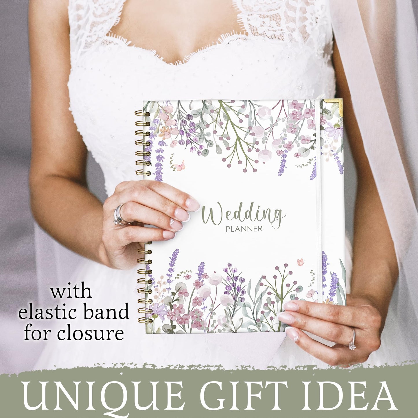 The Ultimate Premium Wedding Planner and Organizer for Brides: Hardcover Bridal Planning Book with Soft Floral Design, 162 Pages, 11.8 x 10.6 Inches, Monthly Countdown Calendar, Checklists, Timelines, Budgeting & Keepsake Features