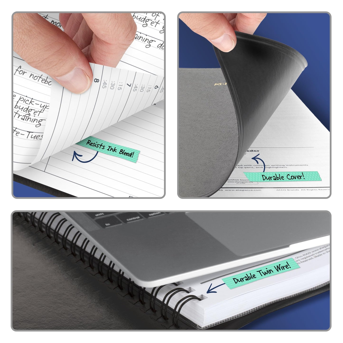 AT-A-GLANCE Planner 2026-2027 Weekly Academic 14-Month July-August, Quarter-Hourly Appointment Book, 8-1/4" x 11", Black (7095705)