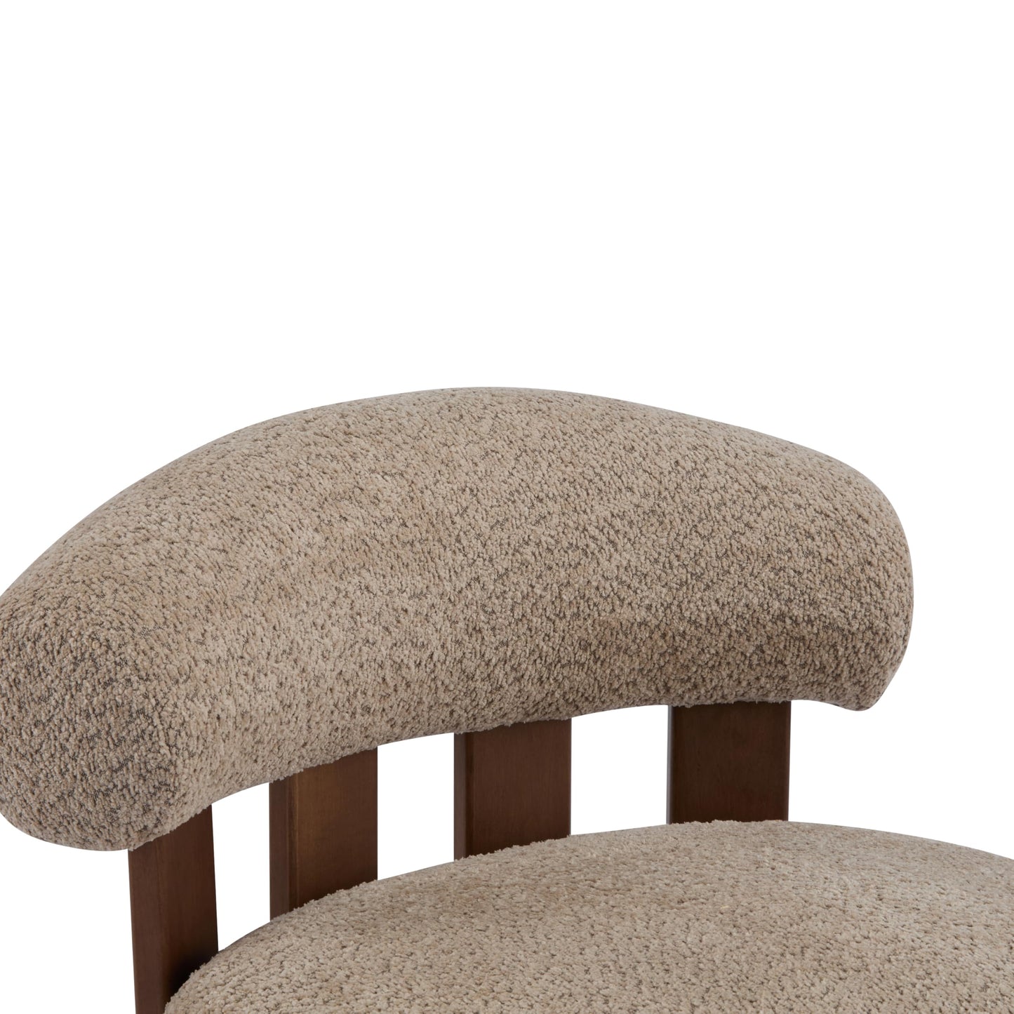 Christopher Knight Home Elvina Boucle Fabric Accent Chair, Solid Wood Single Lounge Sofa, Bedroom Comfy Reading Chair, for Modern Minimalist Style Living Room/Home Office, Light Brown