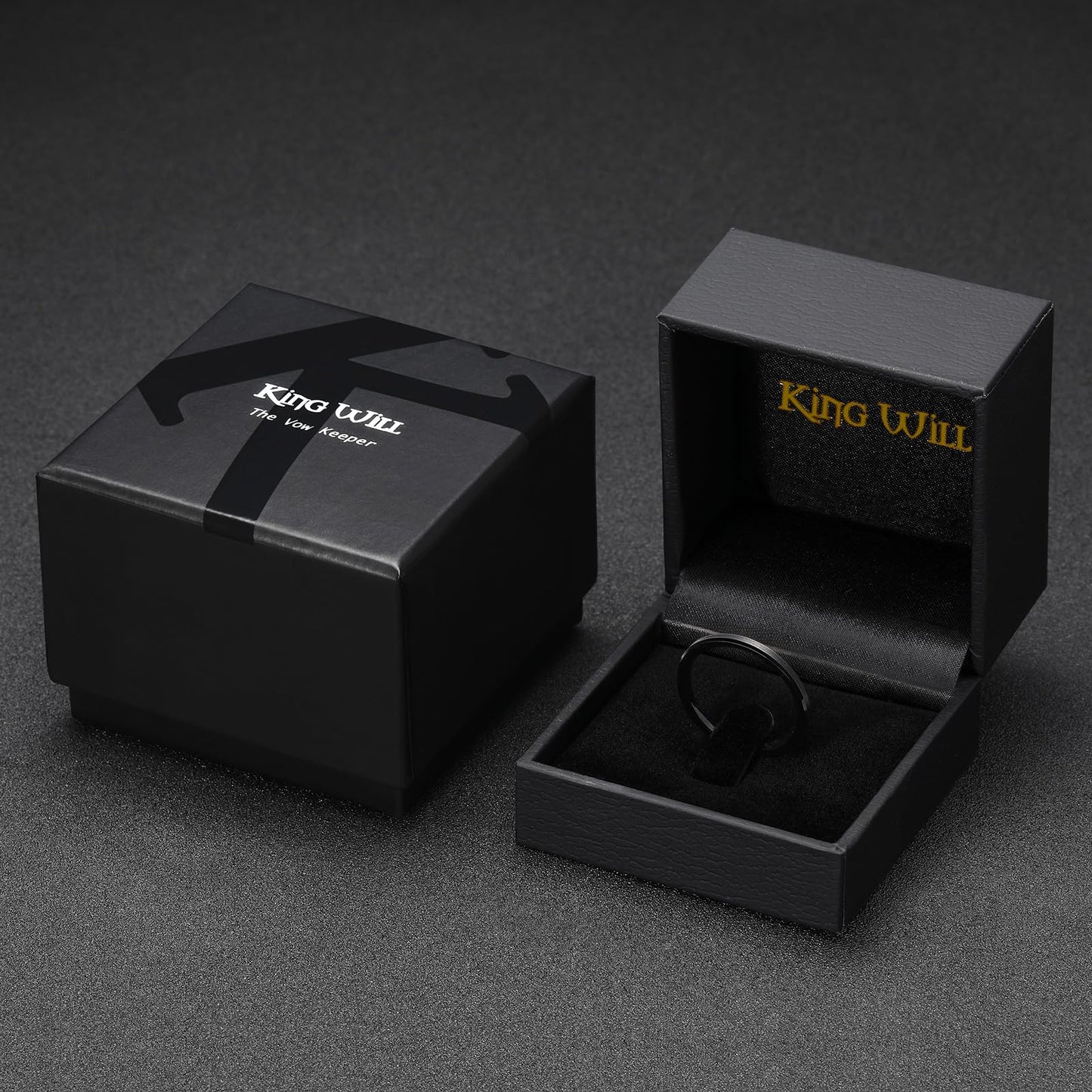 King Will 2mm Black Tungsten Men's Wedding Band - Brushed Matte Finish, Beveled Polished Edge, Comfort Fit Size 12