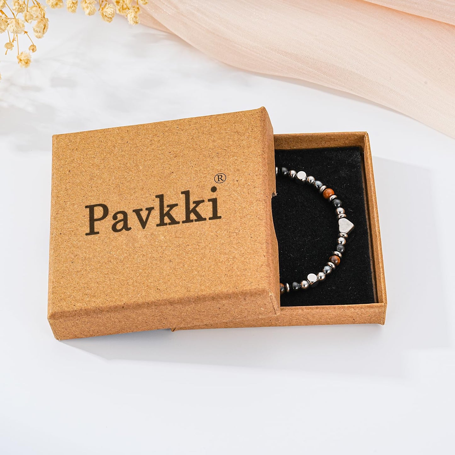 Pavkki Triple Protection Bracelet for Women Gifts Energy Hematite Black Tourmaline Tigers Eye Bead Crystal Healing Jewelry Natural Stones