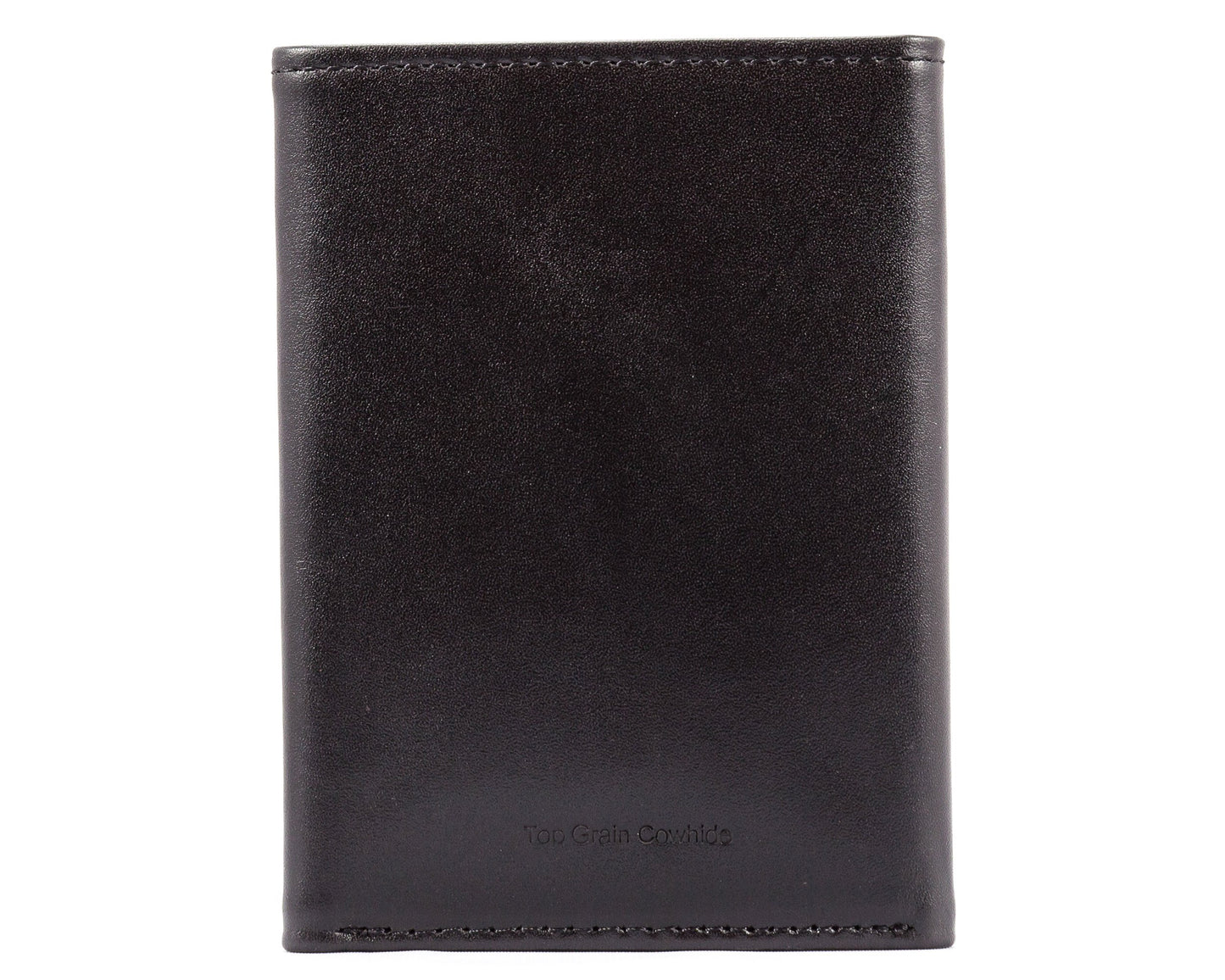 Big Skinny Men's Tri-Fold Leather Slim Wallet, Holds Up to 25 Cards, Black
