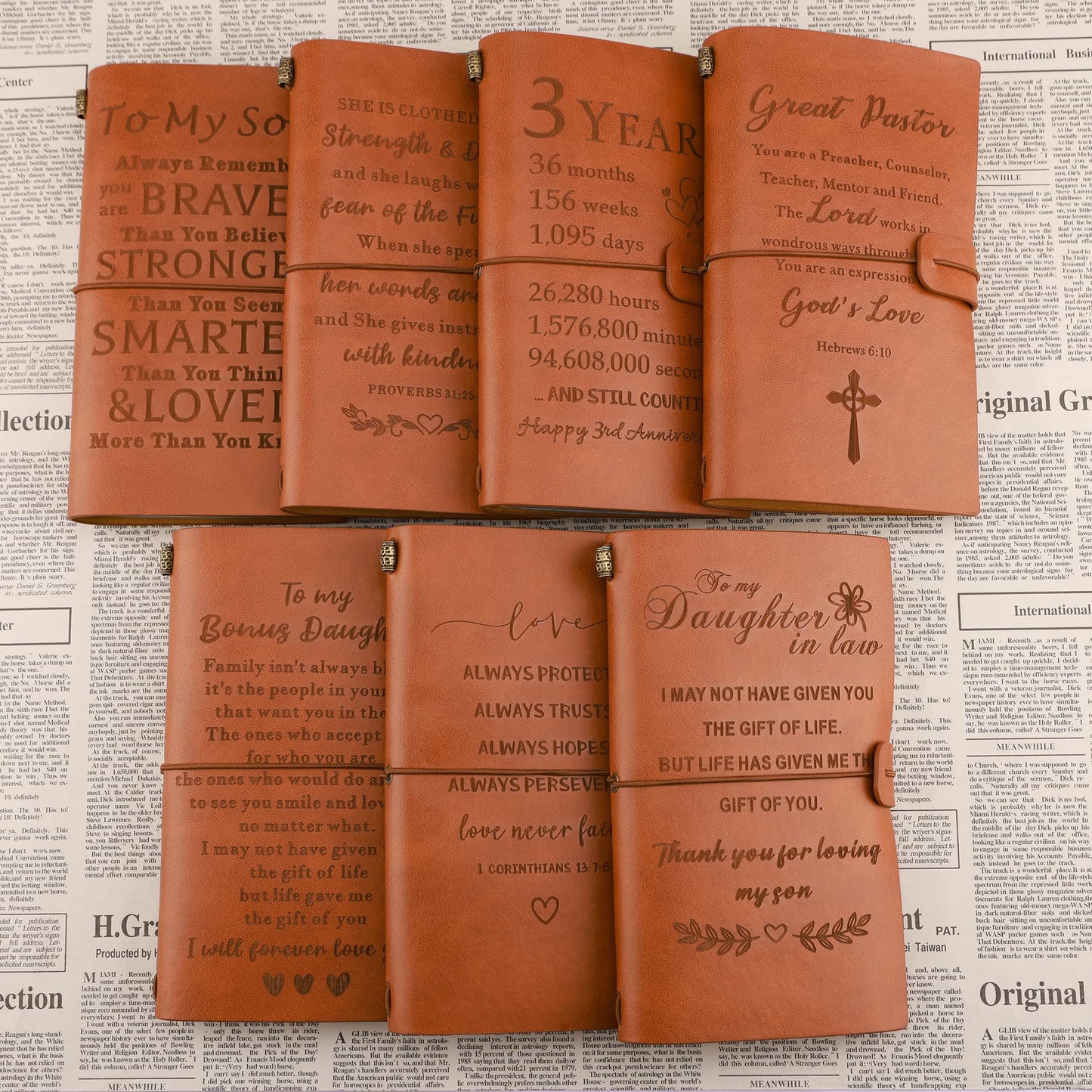 JOYKWE Friendship Gifts for Best Friend Gift from Sister Leather Journal Present for Sister - Side by Side or Miles Apart Friendship Gift for Women Friends Birthday Wedding Keepsake from Brother