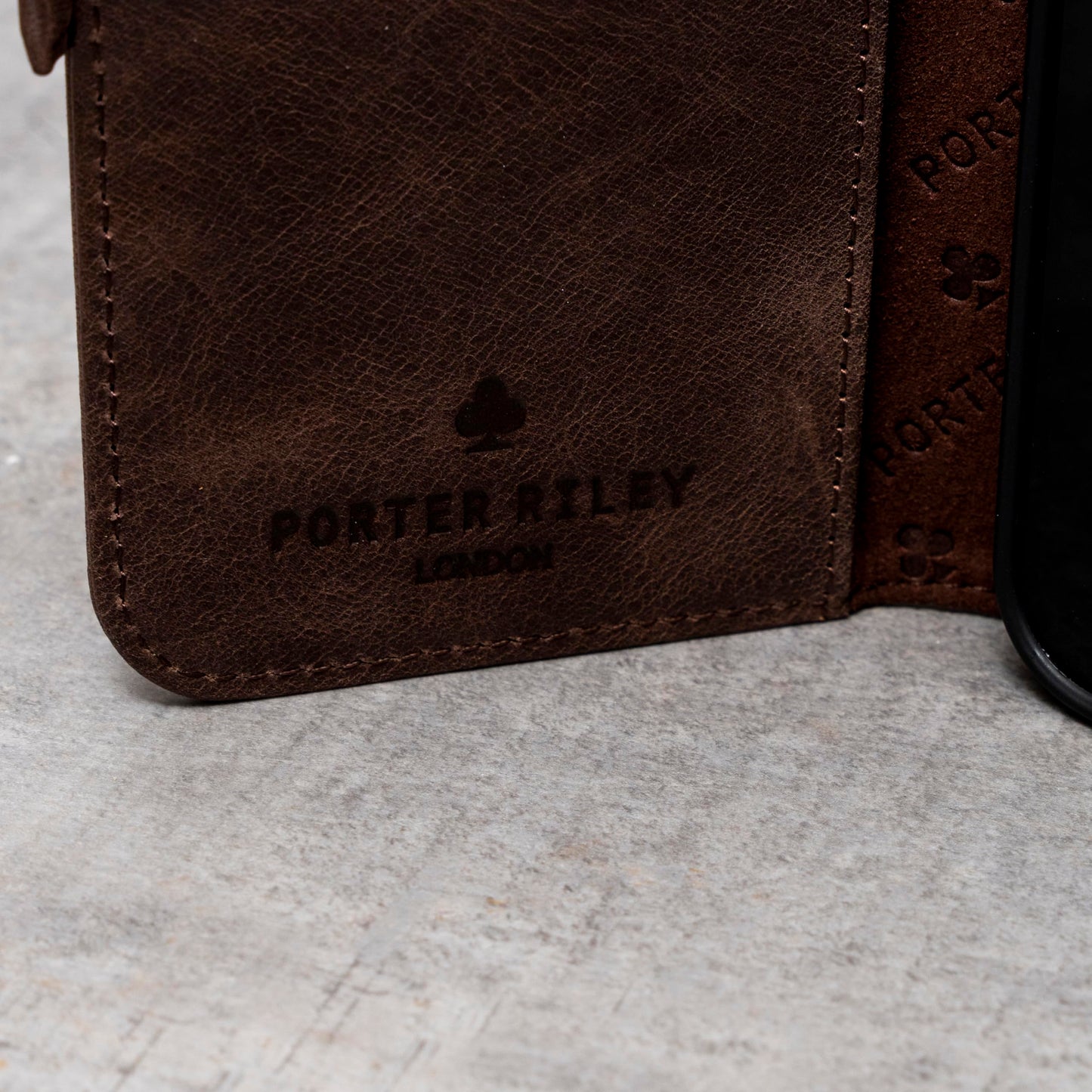 Porter Riley - Leather Case for Samsung Galaxy S24. Premium Genuine Leather Stand Case/Wallet/Cover (Chocolate Brown)