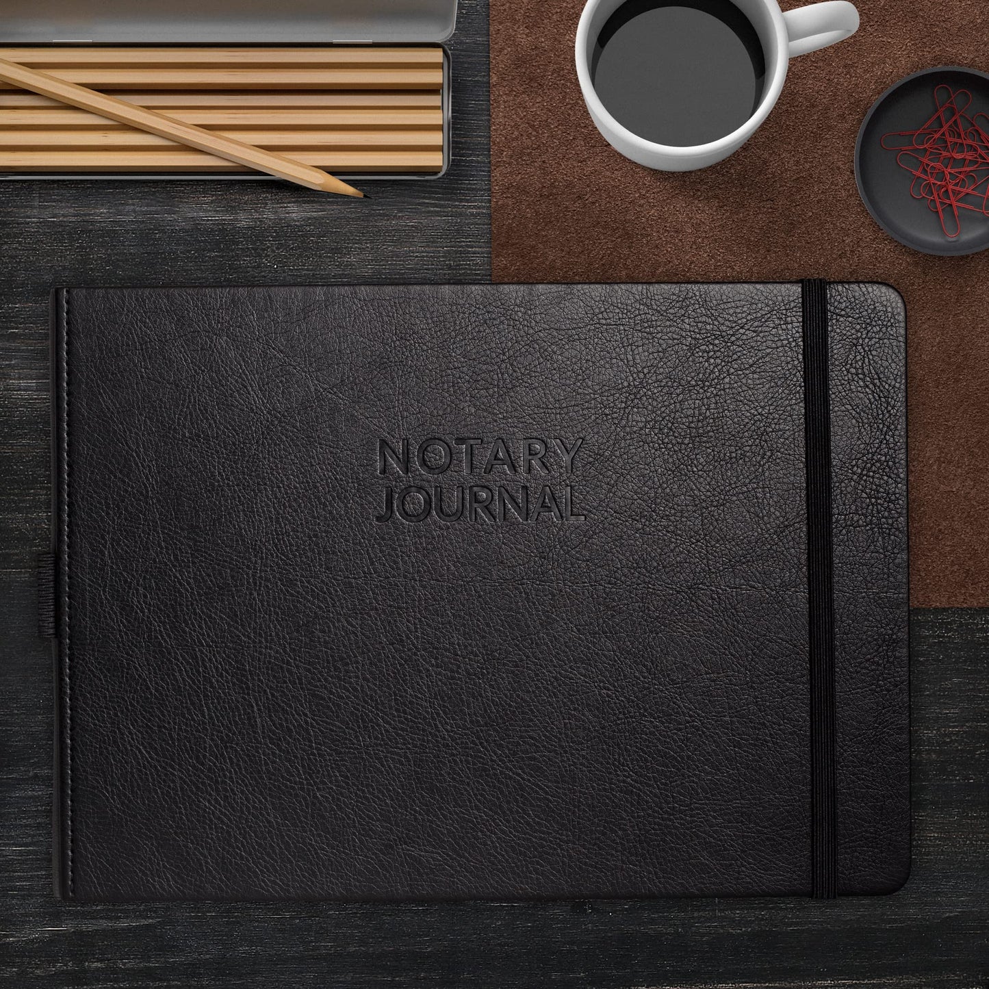 Skyline Notary Journal – Official Notary Public Record Book with Numbered Pages – Log Book for Notarial Acts & Records – Notary Supplies – 250 Entries, Hardcover, 10x7″ (Black)