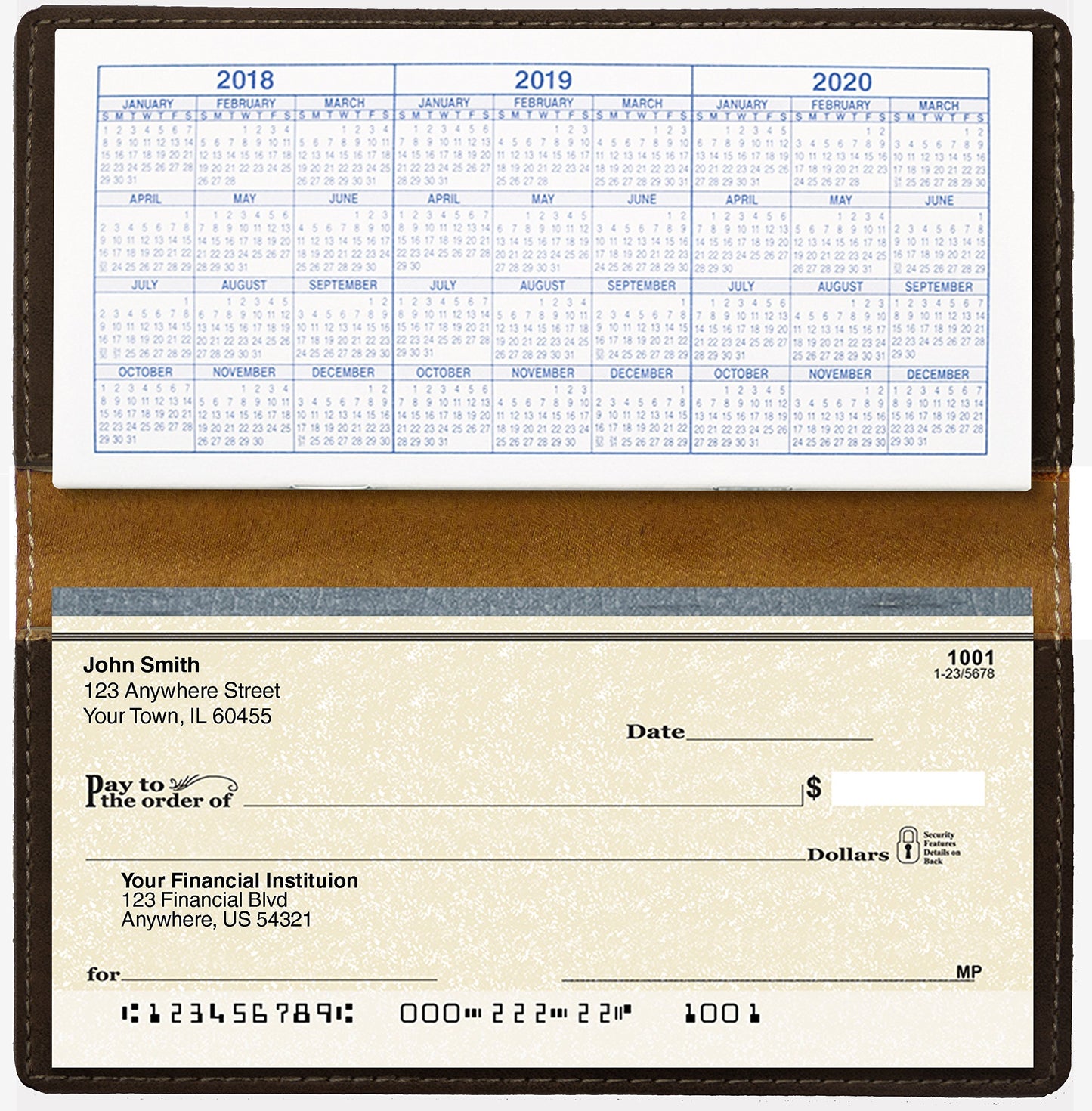 CAROUSELCHECKS Purrfect Love Laser Engraved Leatherette Checkbook Cover Rustic/Gold