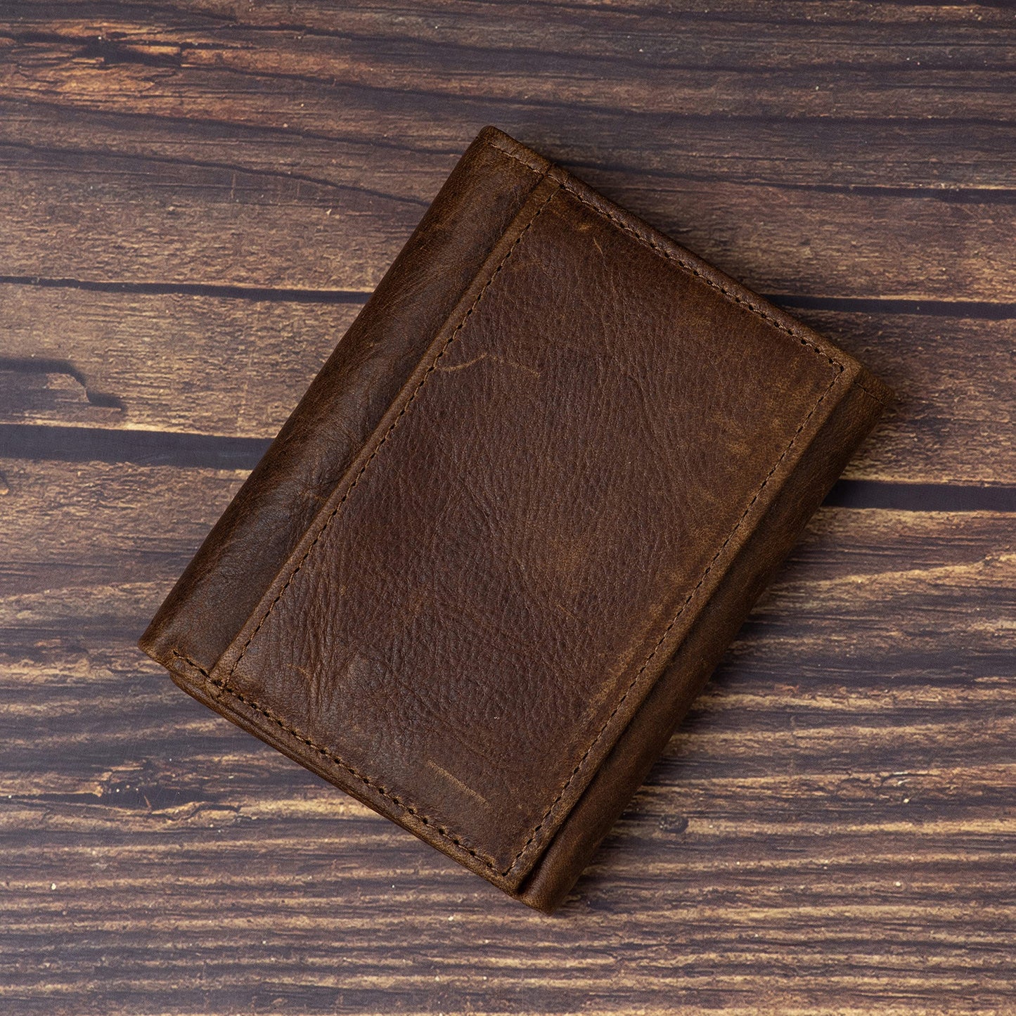 Mens Leather Wallet,Mens Trifold Wallet Rfid Blocking Genuine Leather Wallet For Men( brown)