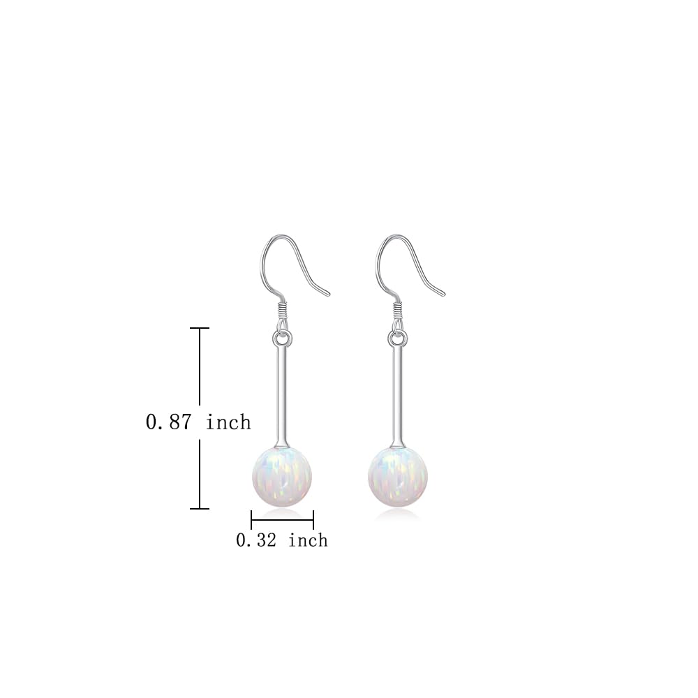 Opal Earrings for Women 925 Sterling Silver Elegant Dangle Drop Earrings Opal Jewelry Gifts for Women